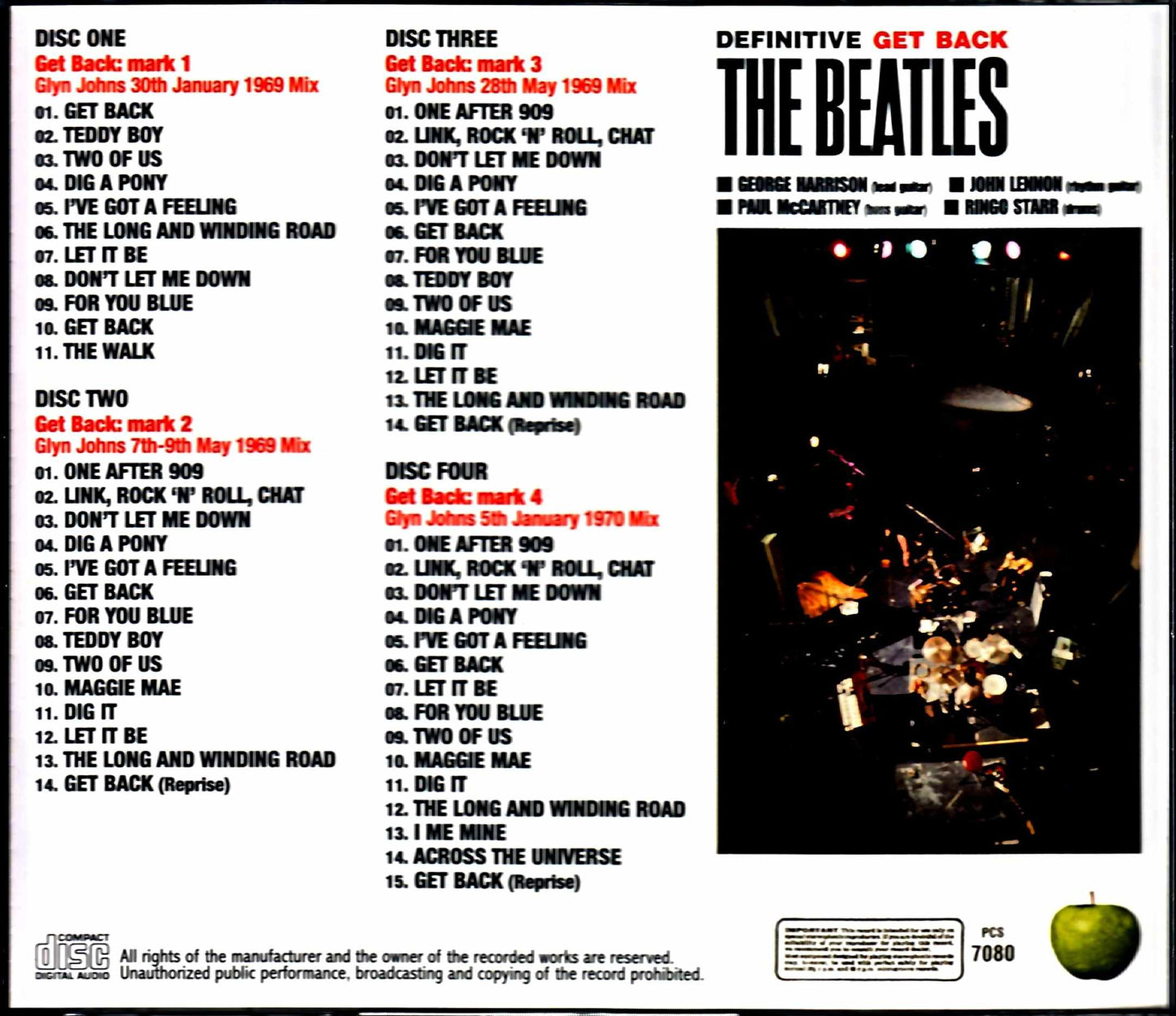 Beatles Get Back Glyn Johns Mix with Let it be & 16 Other Songs