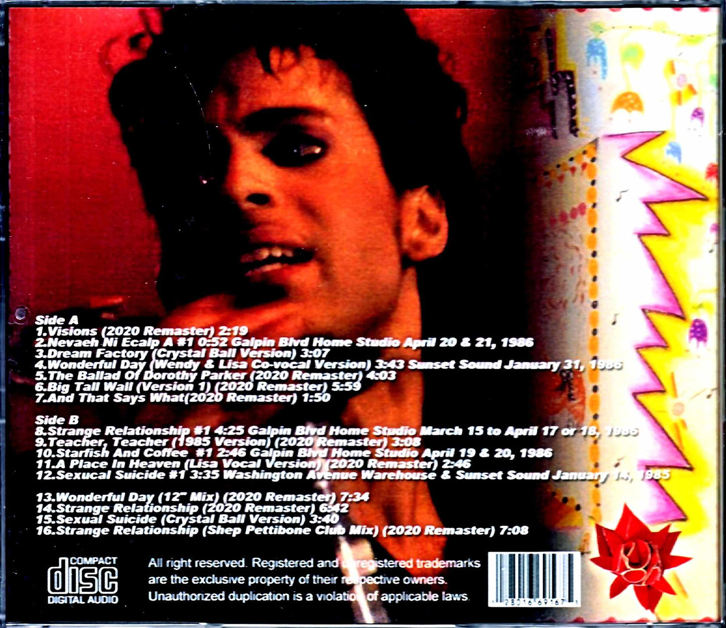 Prince & the Revolution Prince/Dream Factory 4.22.1986 Configuration