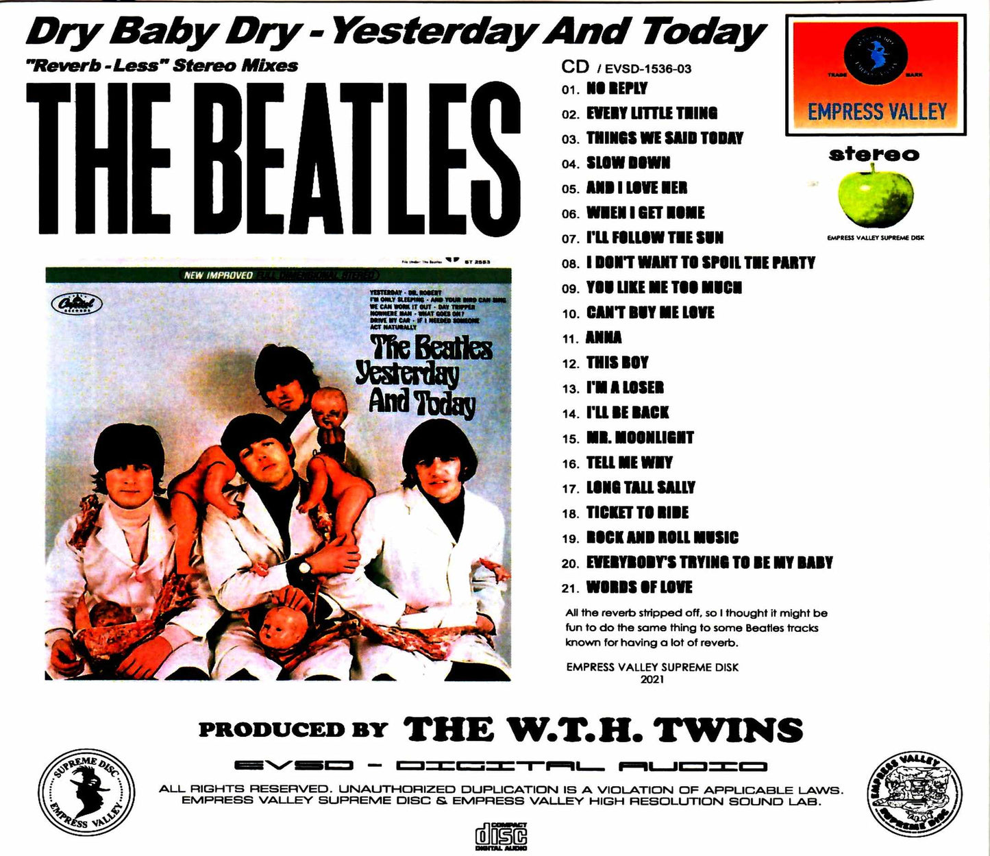 Beatles The Beatles/Yesterday and Today Dry Baby Dry Jacket 1