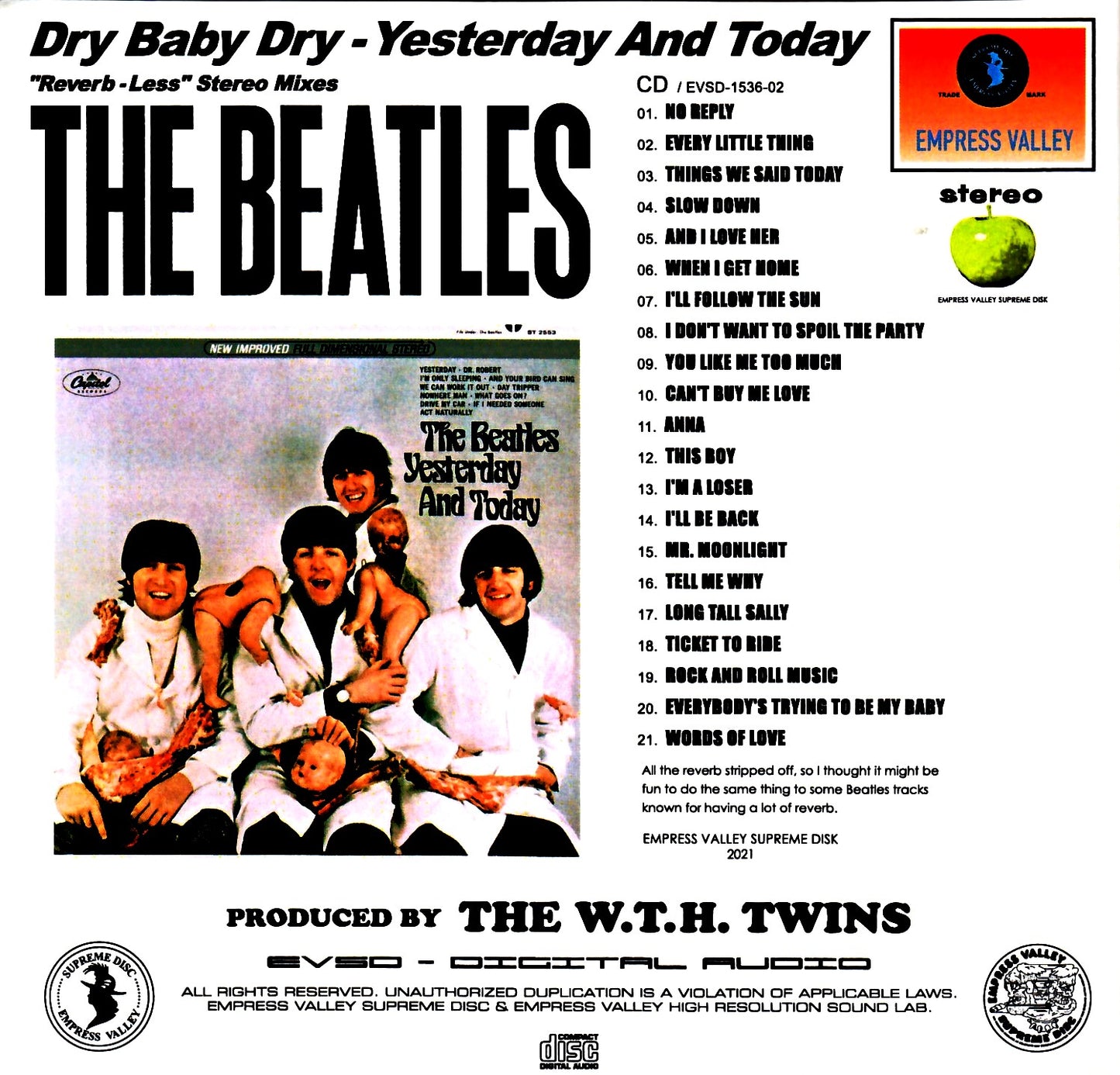 Beatles The Beatles/Yesterday and Today Dry Baby Dry Jacket 7