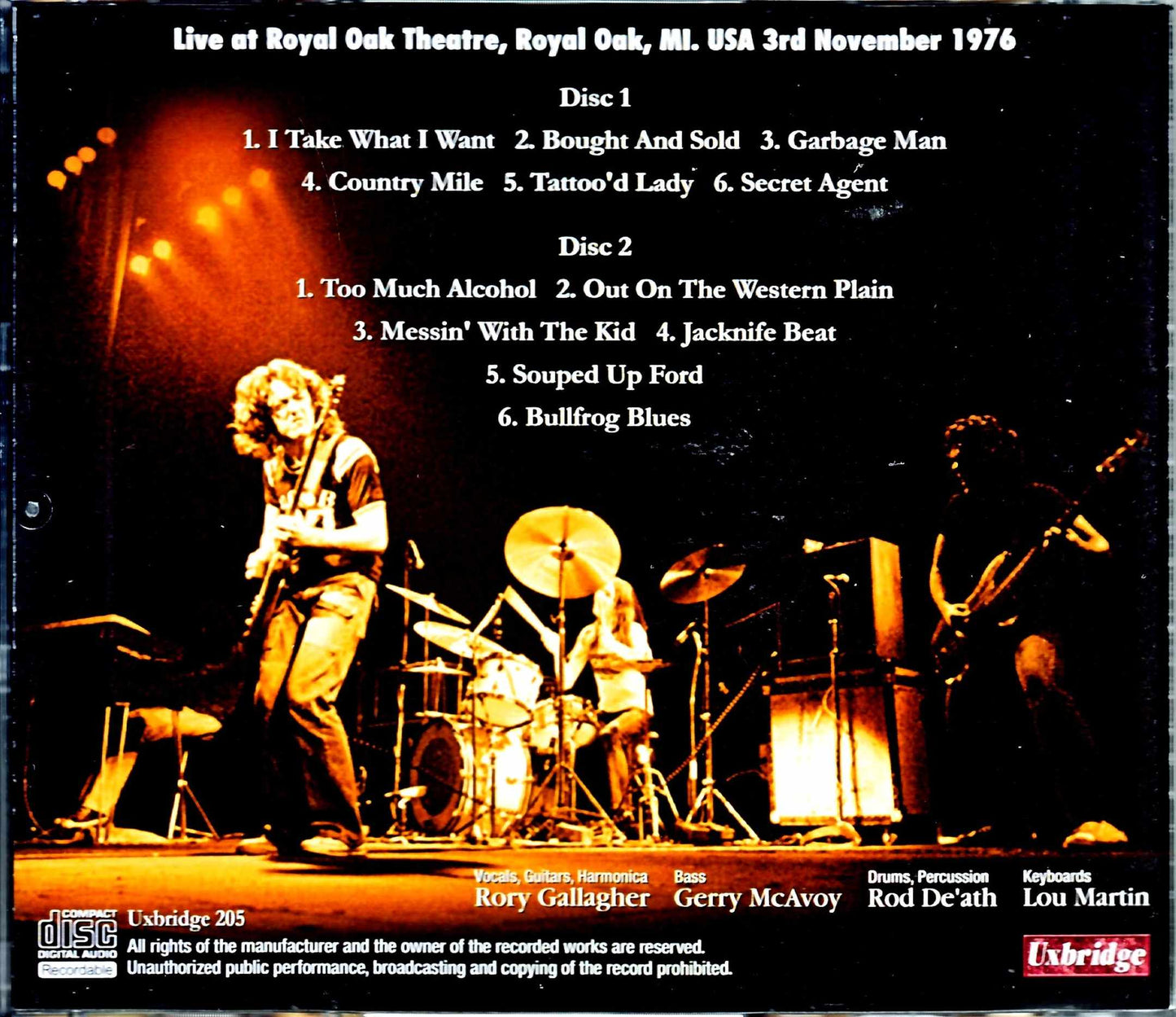 Rory Gallagher/MI,USA 1976 Complete