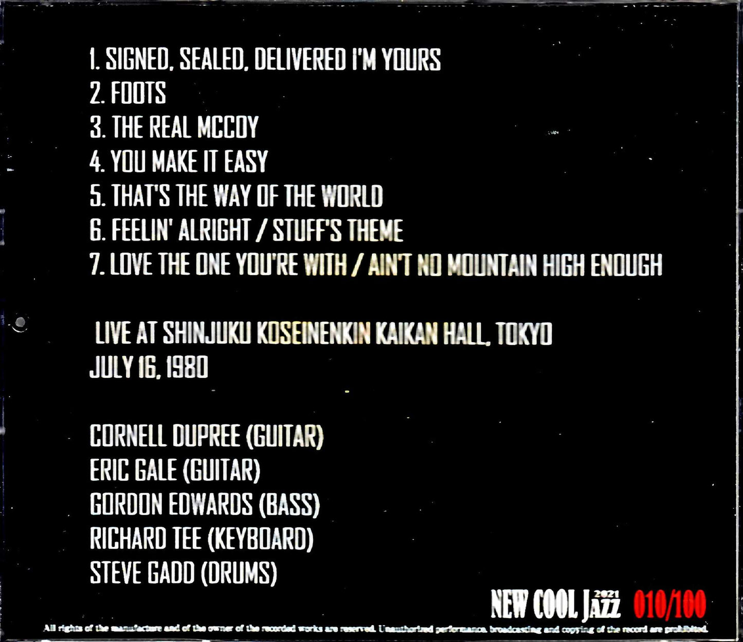 Stuff Cornell Dupree, Eric Gale, Steve Gadd Staff Cornell Dupree/Tokyo, Japan 1980