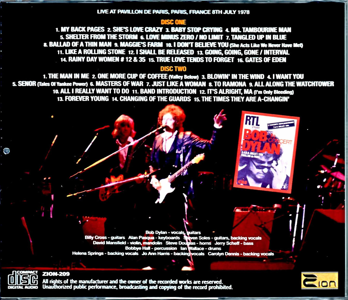 Bob Dylan/France 7.8.1978 Upgrade