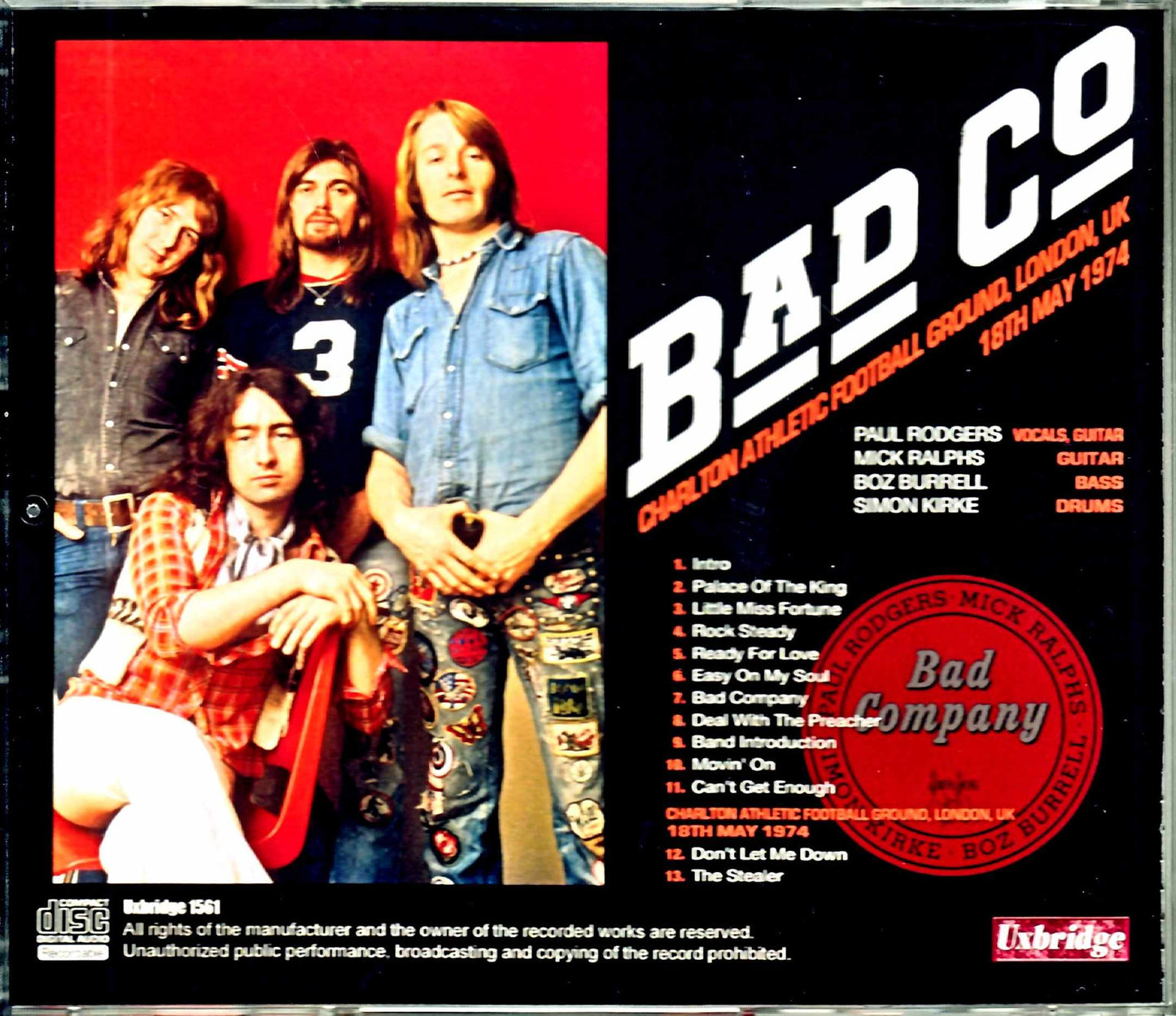 Bad Company/London,UK 1974 & more