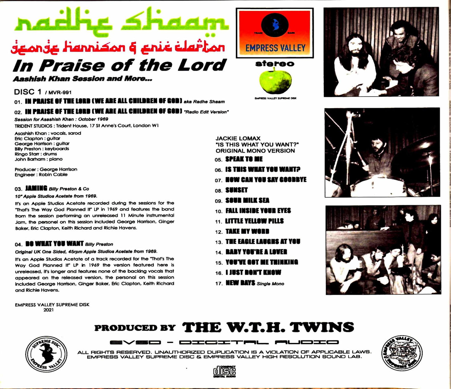 George Harrison Eric Clapton George Harrison Eric Clapton/Radhe Shaam Rare Trax and more