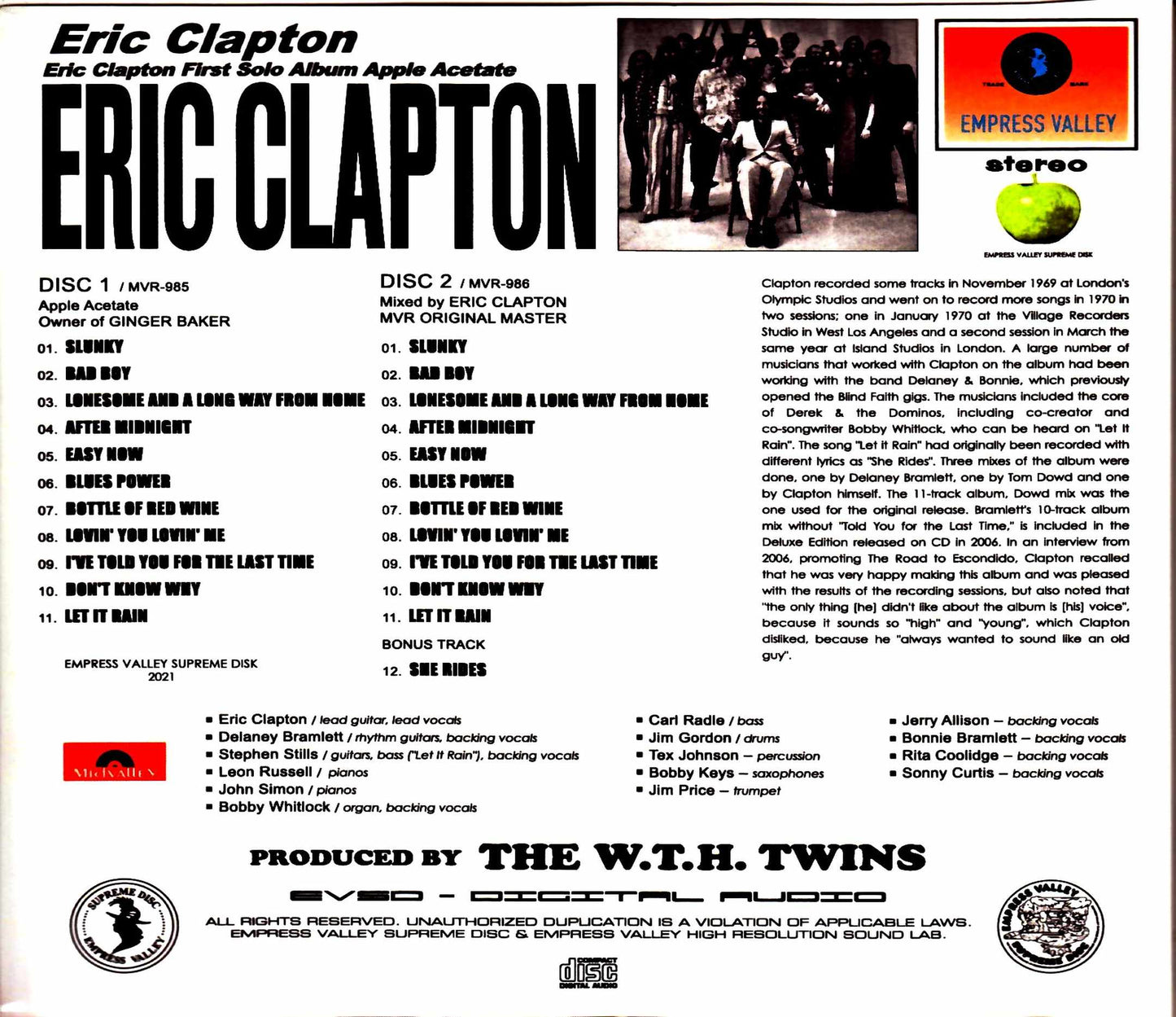 Eric Clapton/First Solo Album Apple Acetate