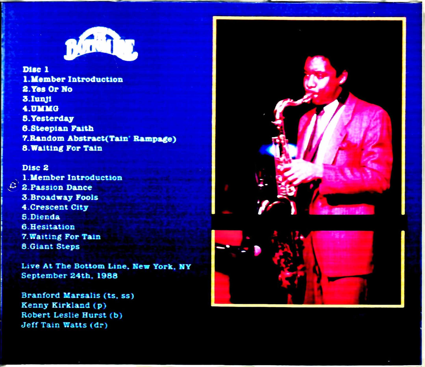 Branford Marsalis Quartet Branford Marsalis/NY,USA 1988 Remastered