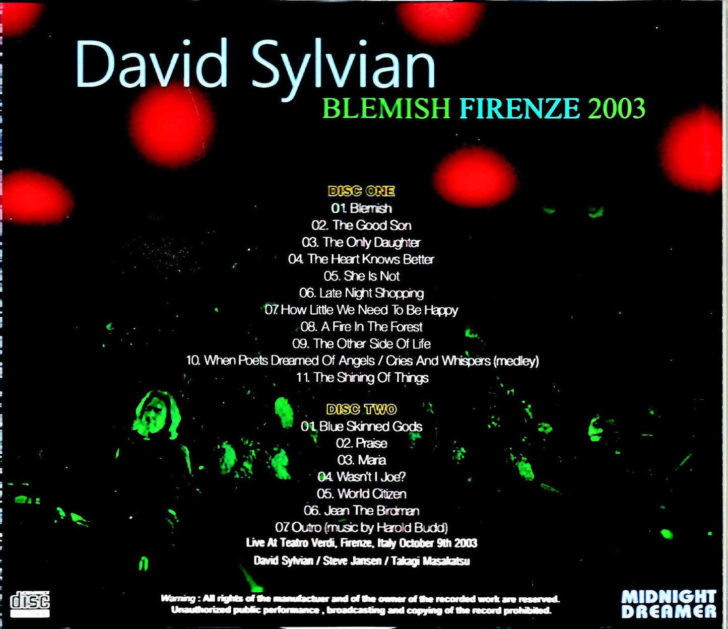 David Sylvian/Italy 2003