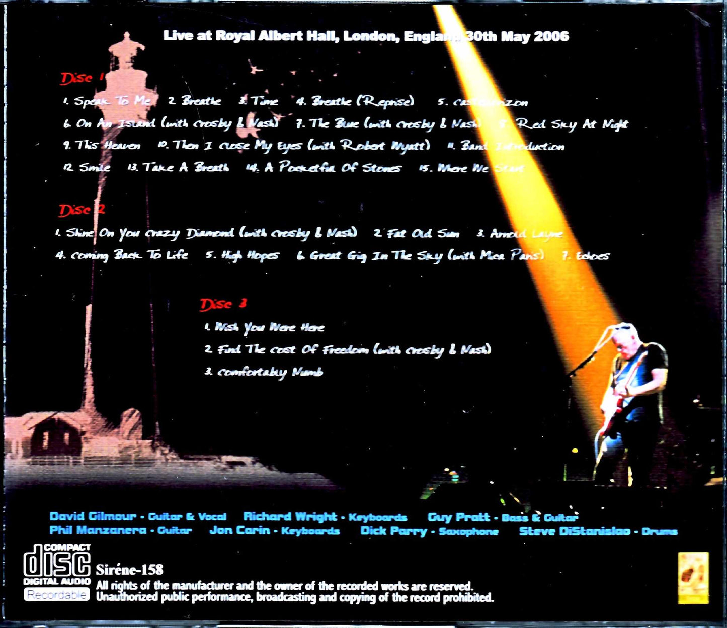 David Gilmour/London,UK 2006 DAT Master Complete