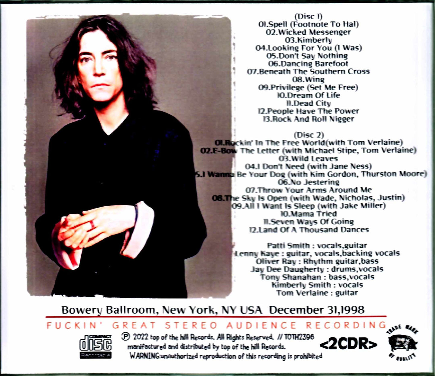 Patti Smith and Friends Patti Smith/NY,USA 1998 Complete
