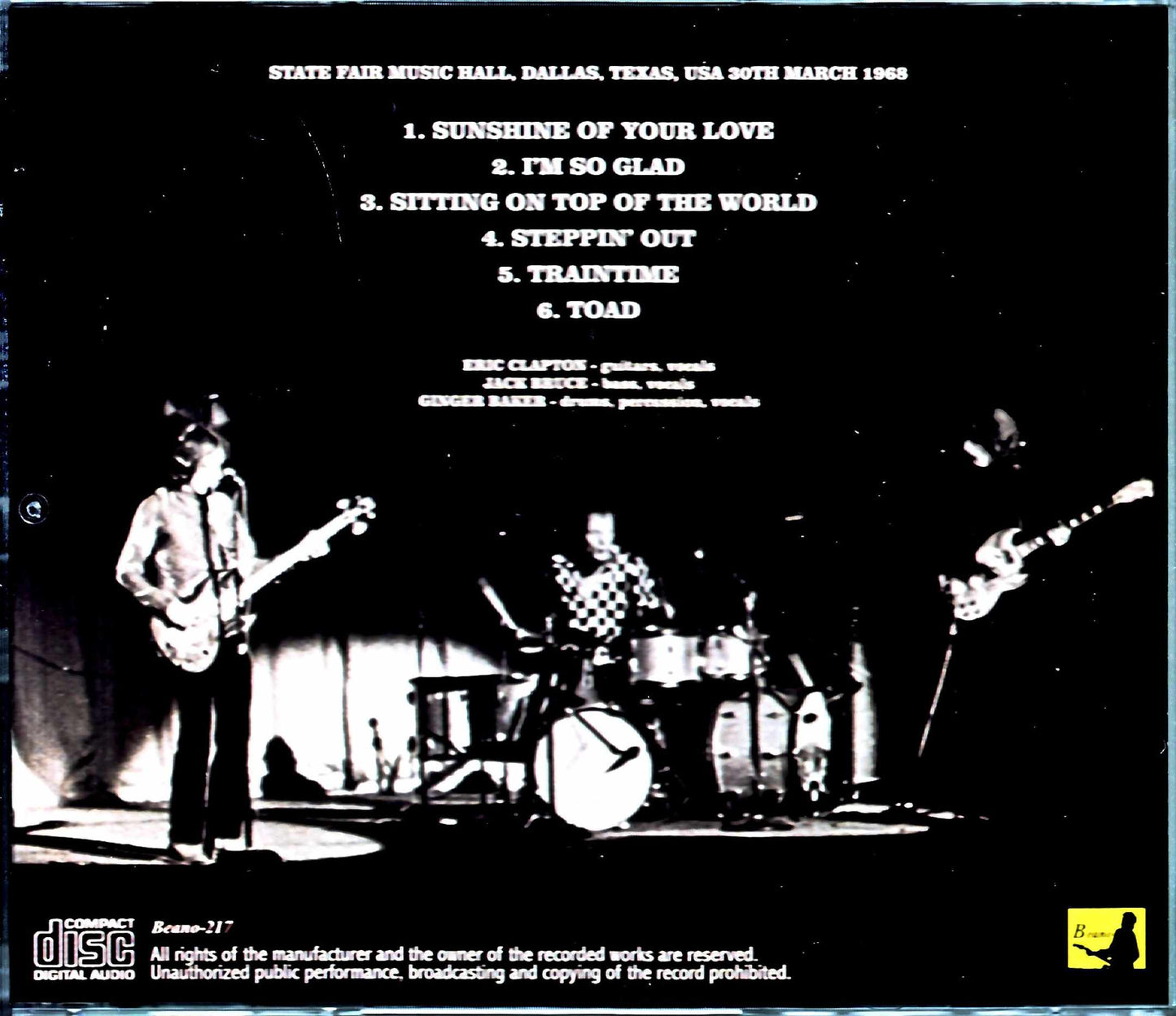Cream/TX,USA 1968 New Source