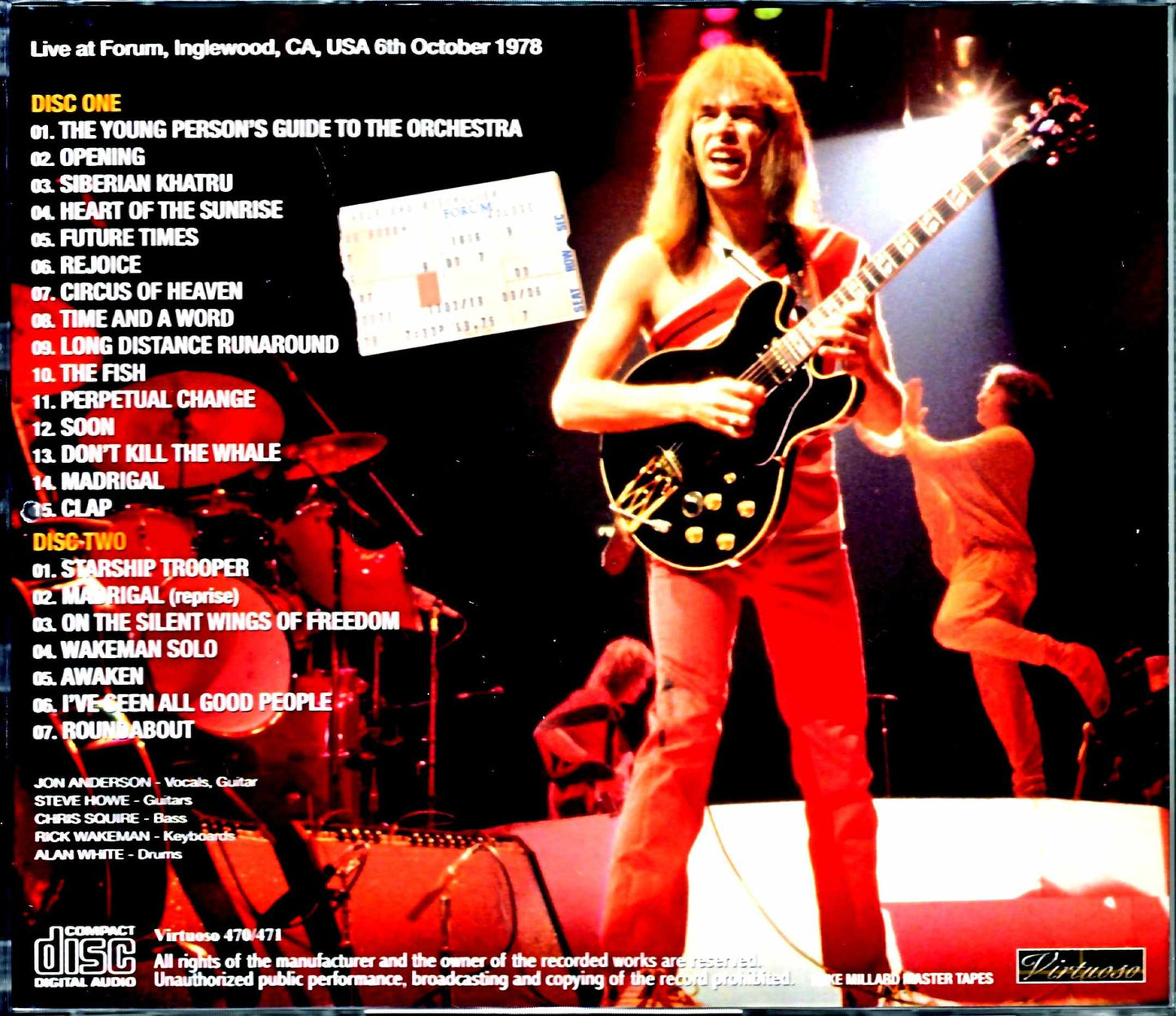 Yes/CA,USA 10.6.1978 Mike Millard Master Tapes Upgrade
