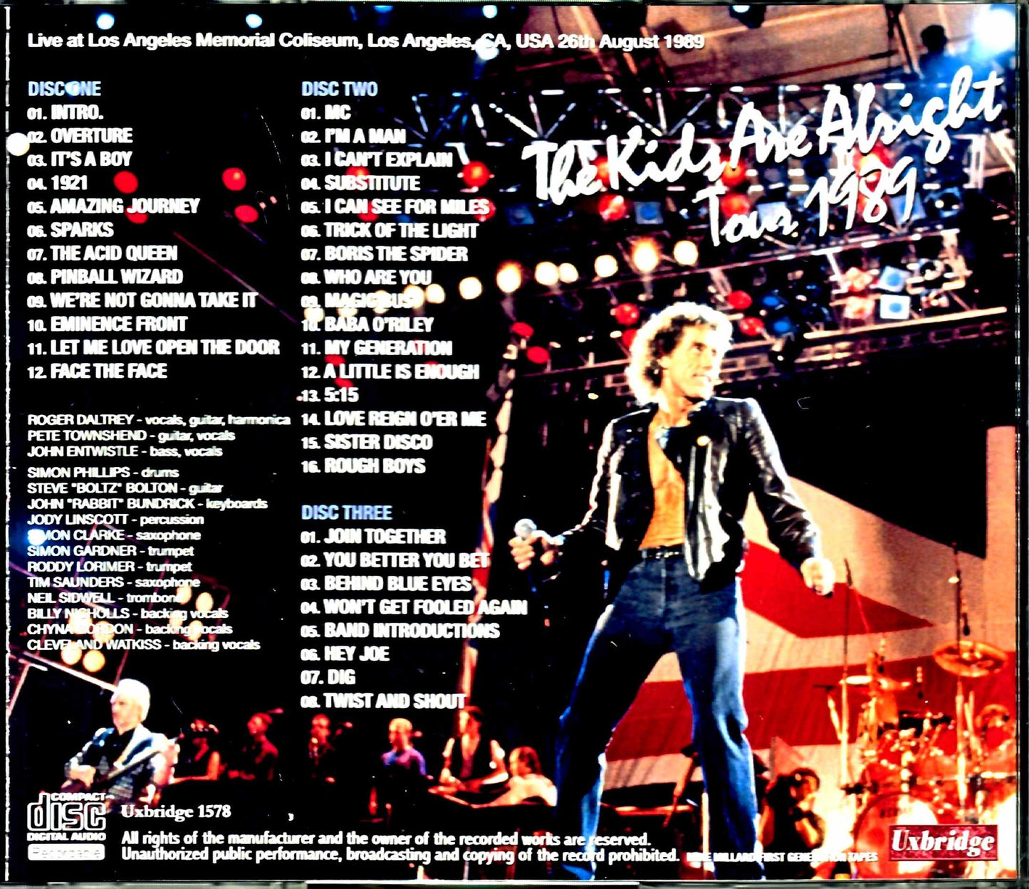 Who,The Who/CA,USA 1989 Mike Millard First Generation Tapes