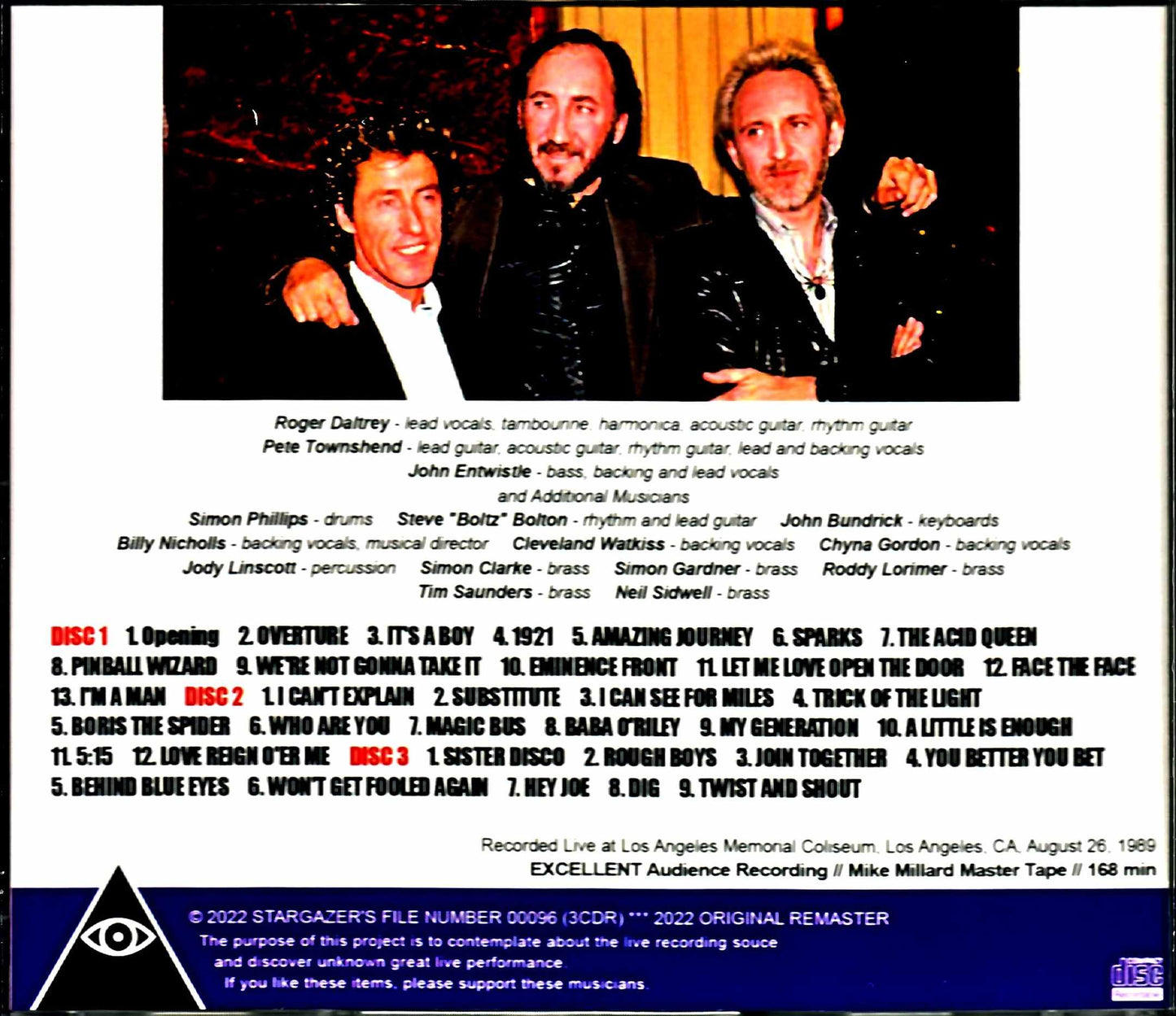 Who,The Who/CA,USA 1989 Mike Millard Master Tapes