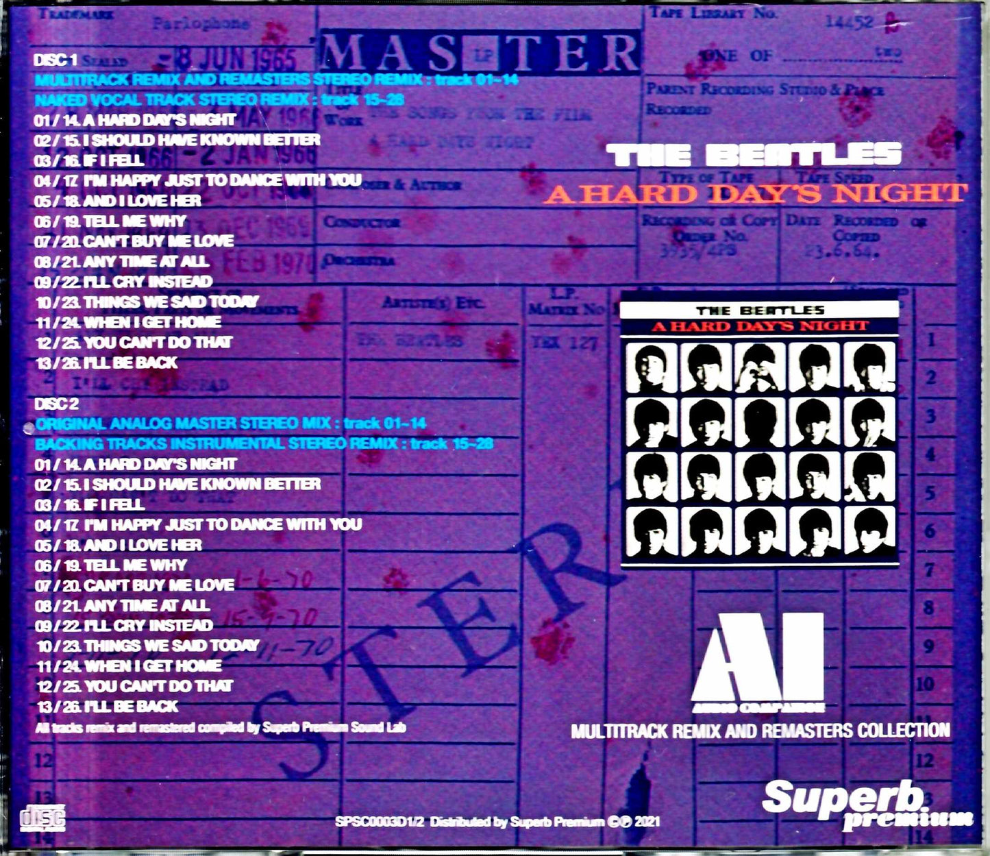 Beatles The Beatles/The Beatles are Coming Yeah! Yeah! Yeah! A Hard Day's Night AI - Audio Compilation Multitrack Remix and Remasters