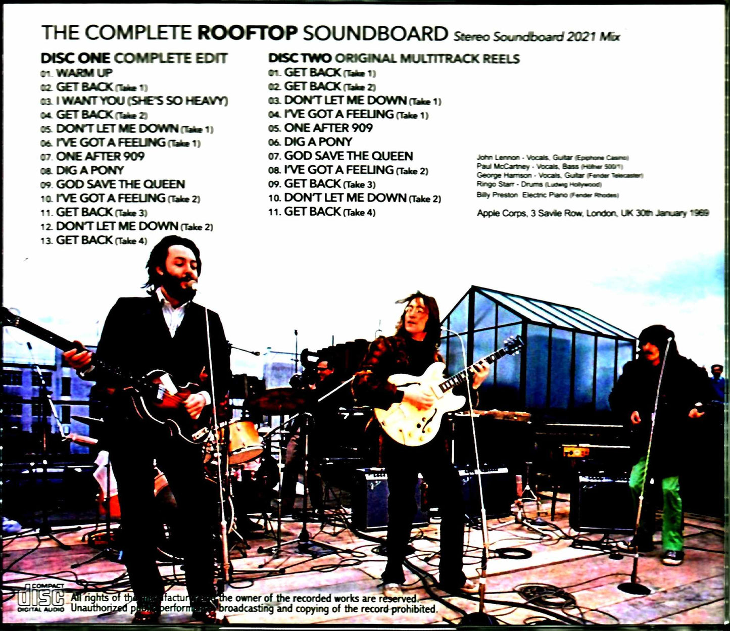 Beatles/Rooftop London,UK 1969 Stereo Soundboard 2021 Mix