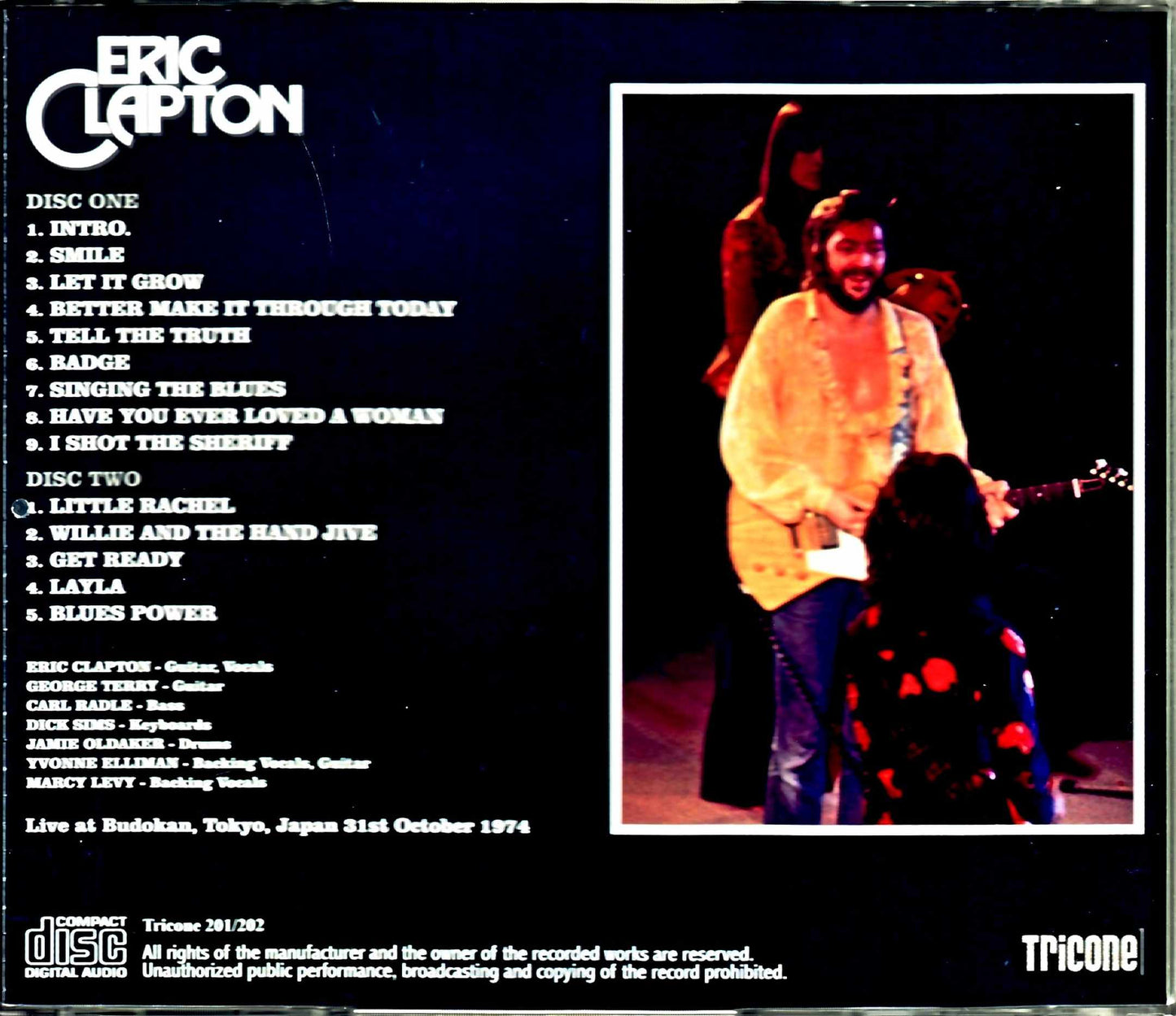 Eric Clapton Eric Clapton/Tokyo,Japan 10.31.1974 New Source