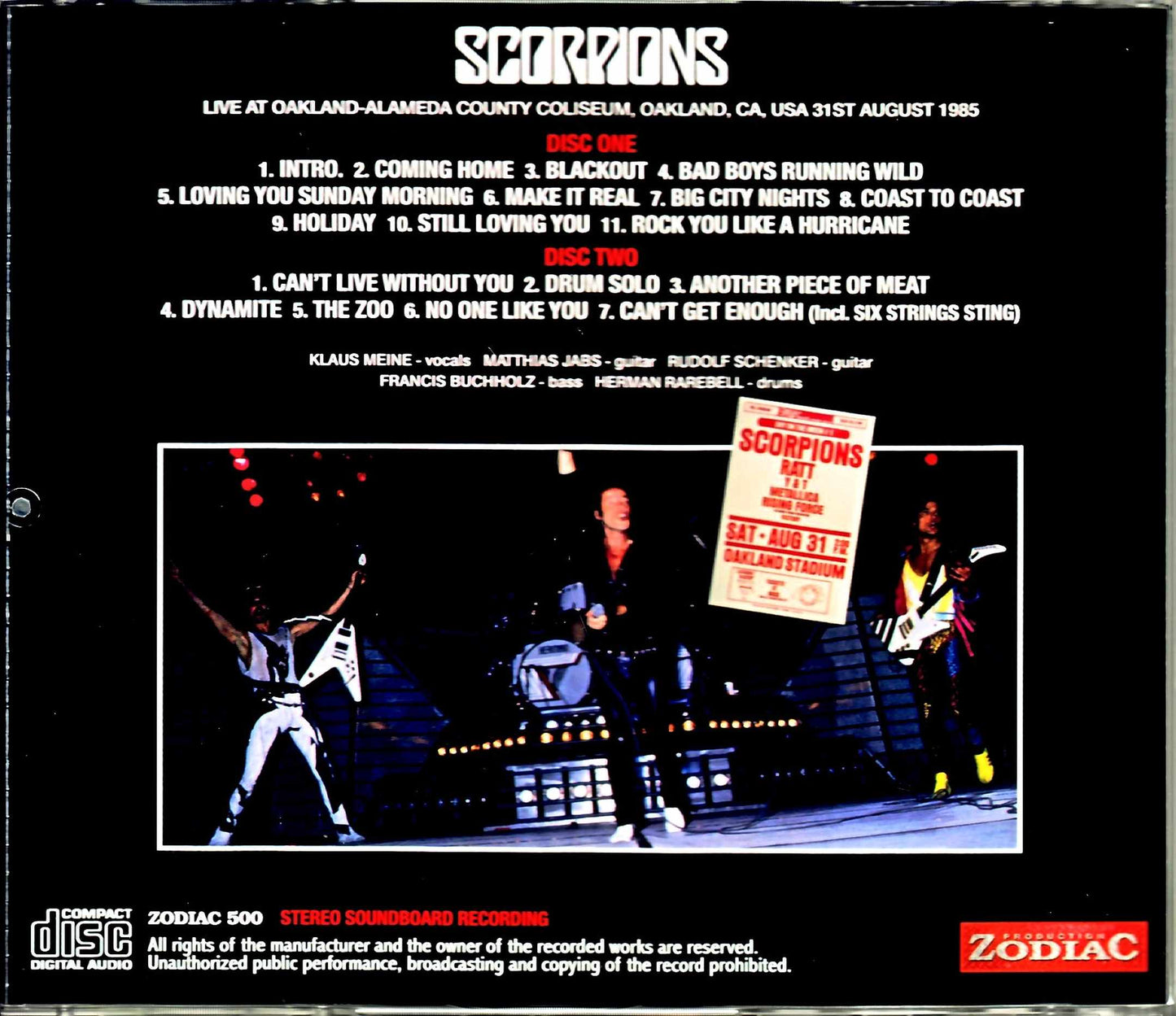 Scorpions/CA,USA 1985 Complete