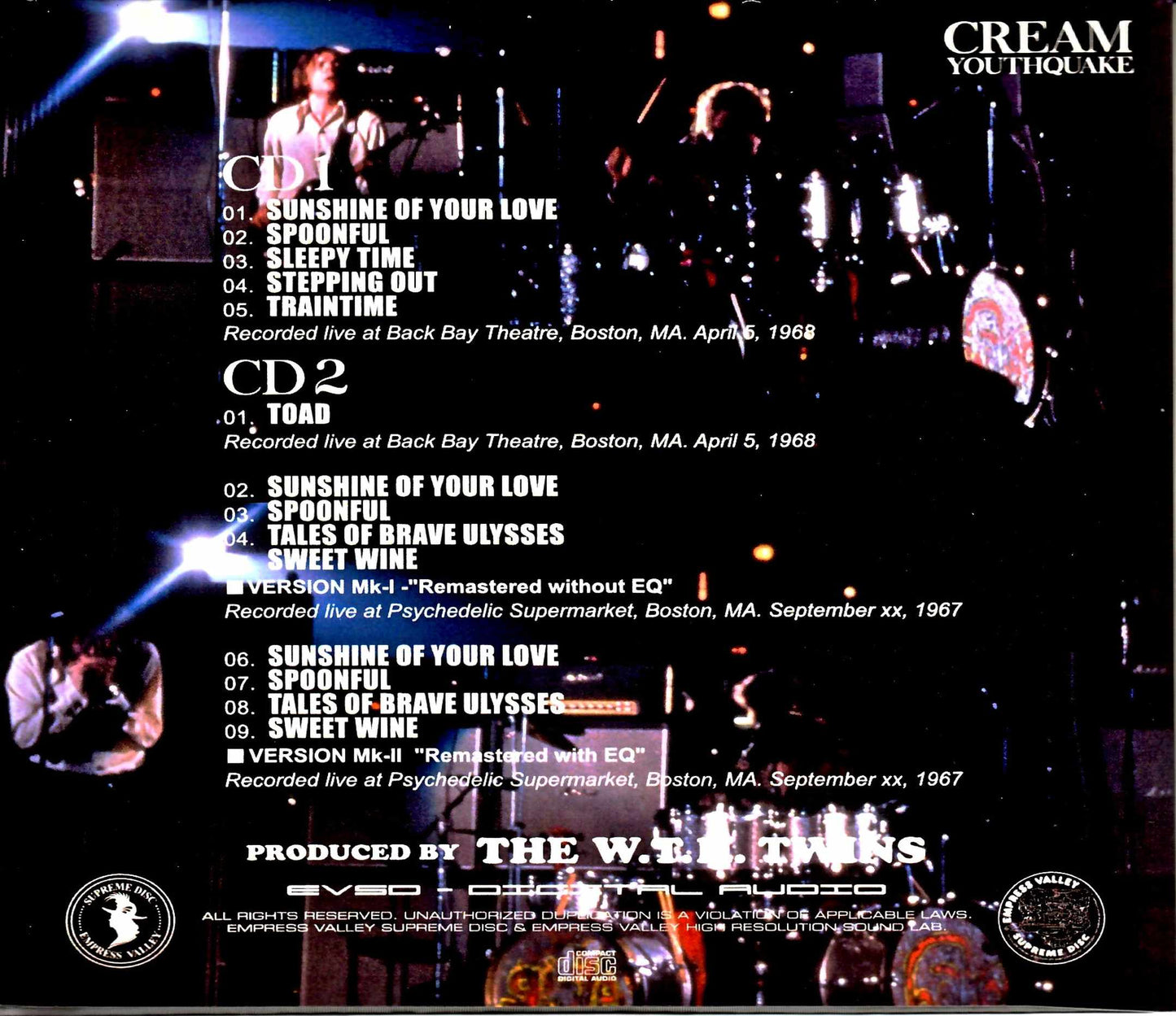 Cream Boston 1968 & more