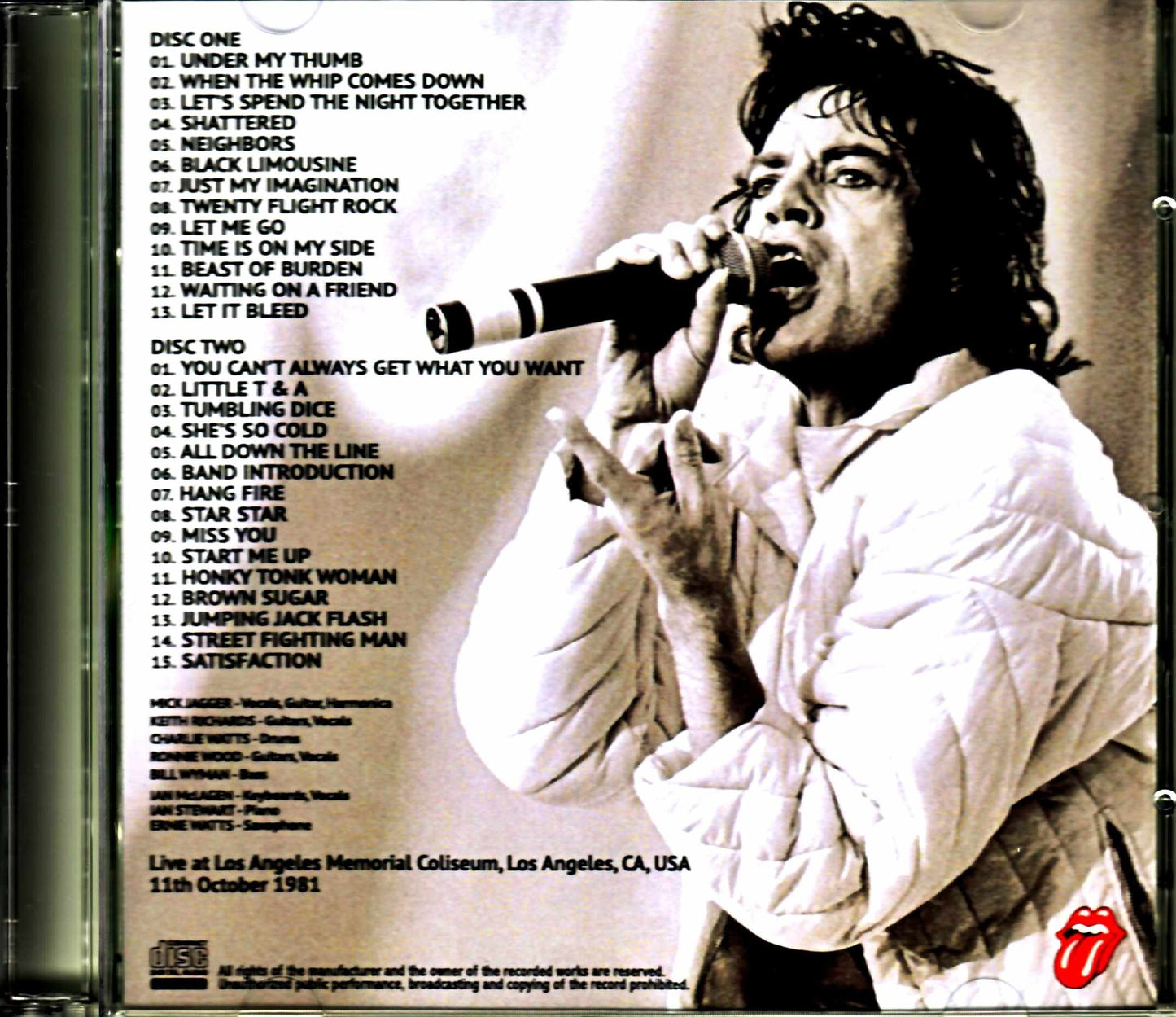 Rolling Stones/CA,USA 10.11.1981 1st Generation Tape