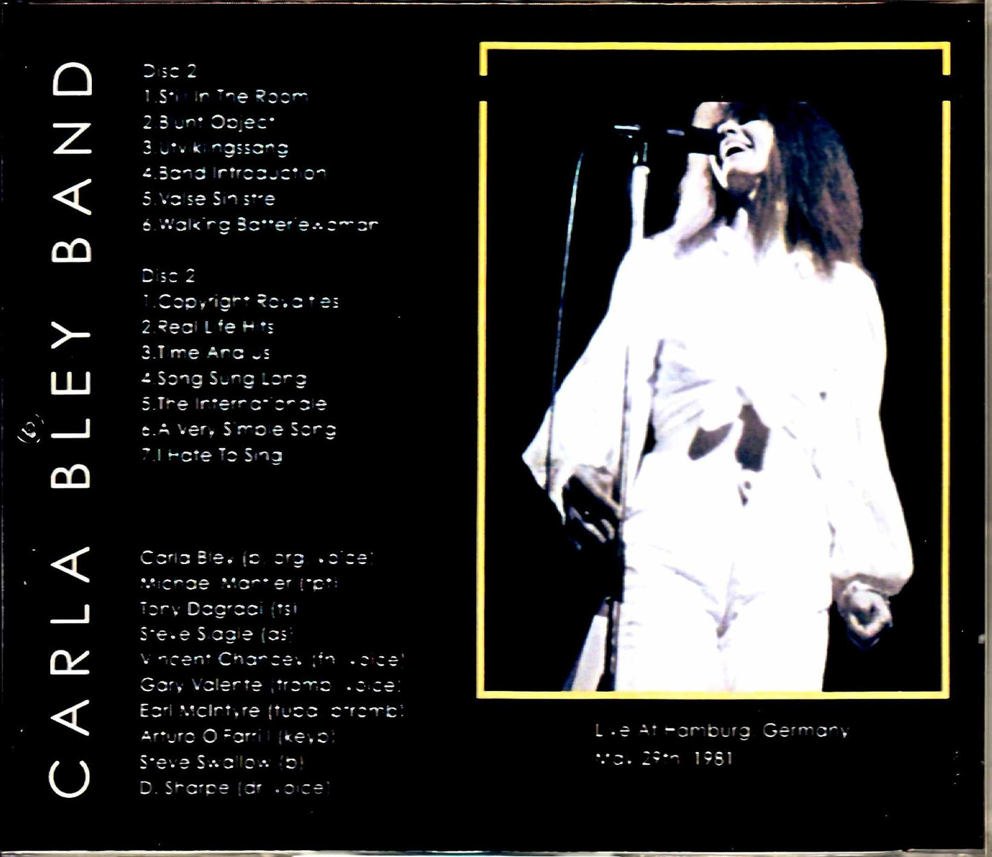 Carla Bley Band Carla Bley/Germany 1981 Complete