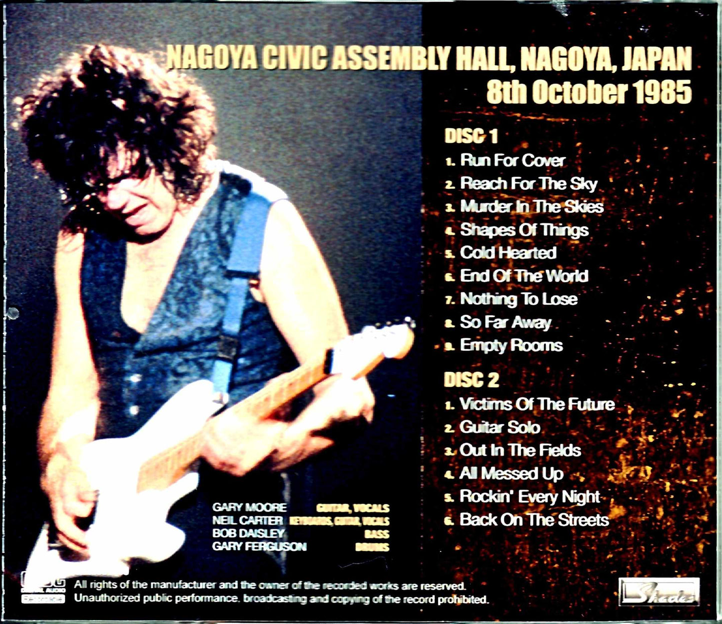 Gary Moore/Aichi,Japan 10.8.1985