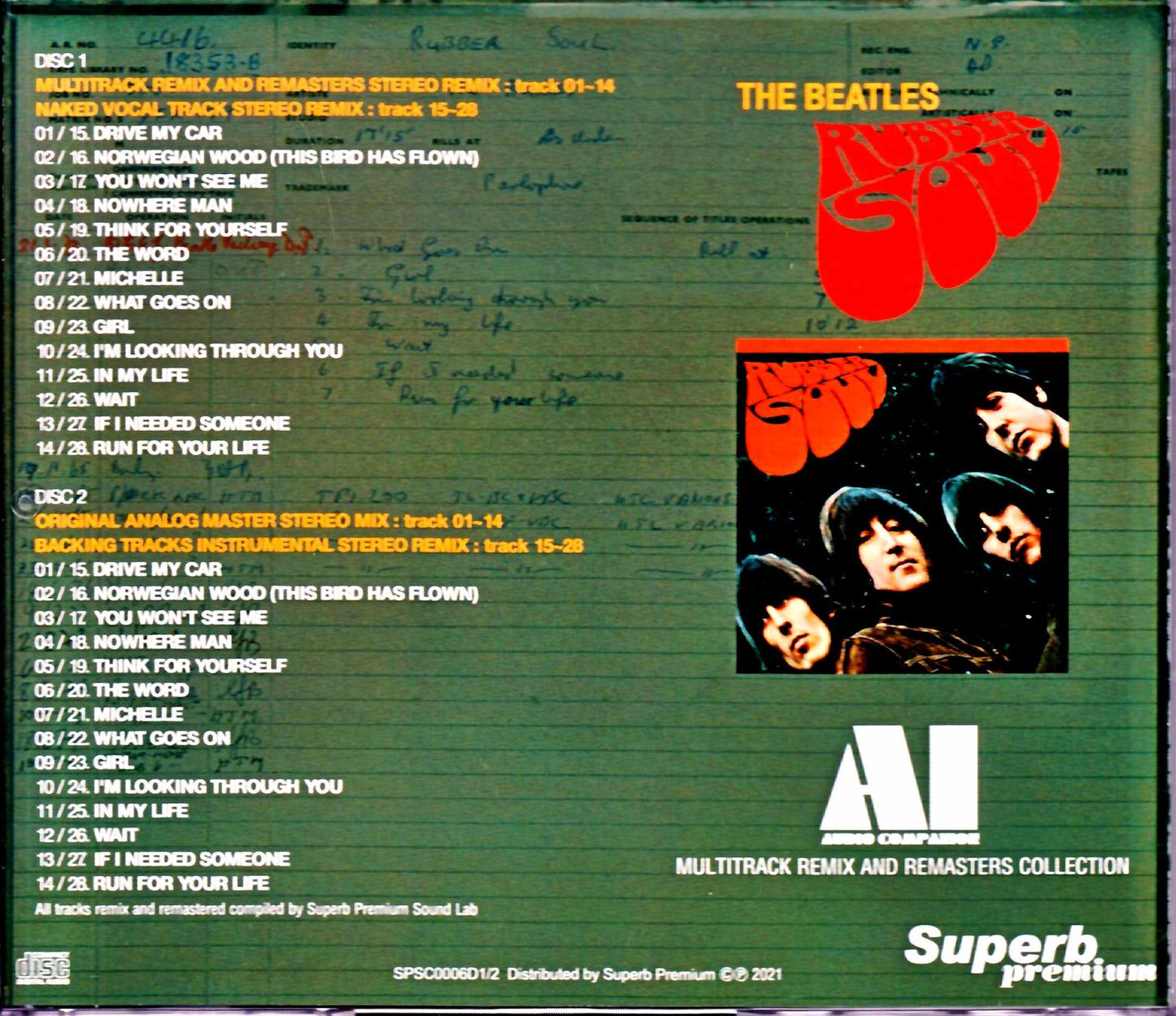 Beatles The Beatles/Rubber Soul AI - Audio Compilation Multitrack Remix and Remasters