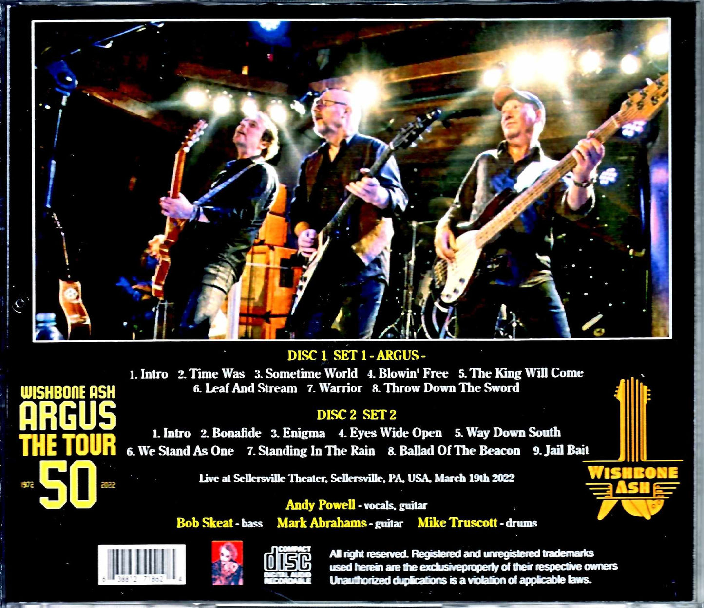 Wishbone Ash / Hundred-Eyed Giant Argus 50th Anniversary Tour 2022 PA, USA 2022