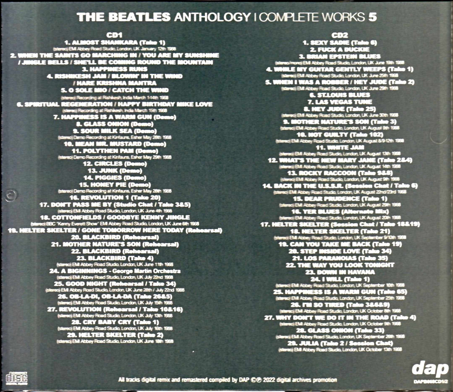 Beatles / Anthology Newly Edited, Expanded, and Revised Edition "Complete Works" 5th Anthology Complete Works Vol.5