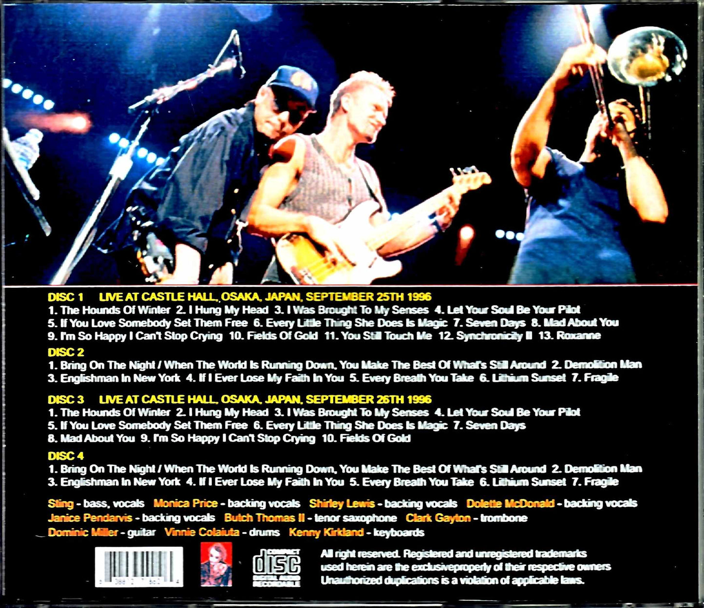 Sting/Osaka,Japan 1996 2Days Complete