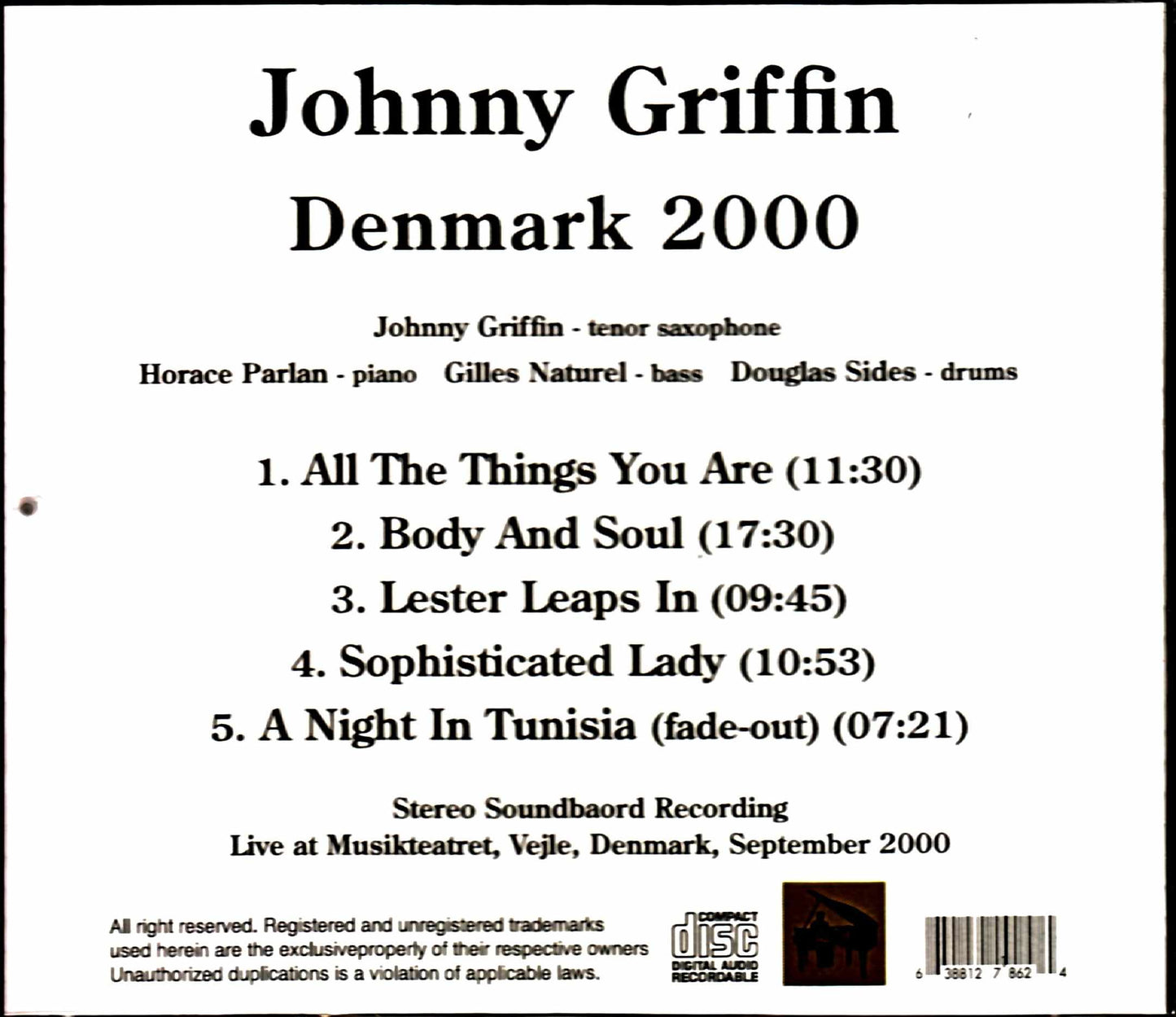 Johnny Griffin/Denmark 2000