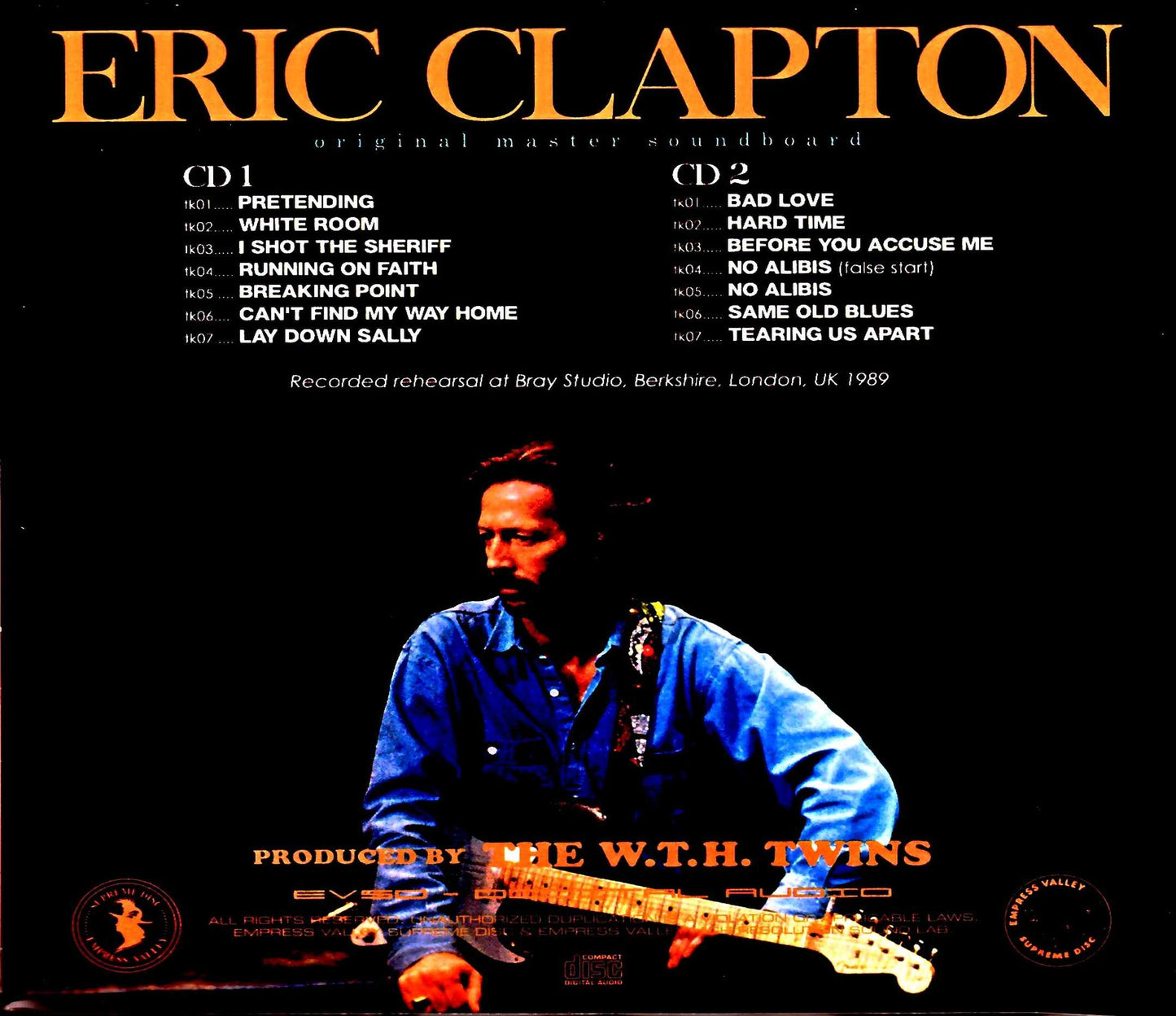 Eric Clapton Eric Clapton/Bray Studios Rehearsal London, UK 1989 Rehearsals