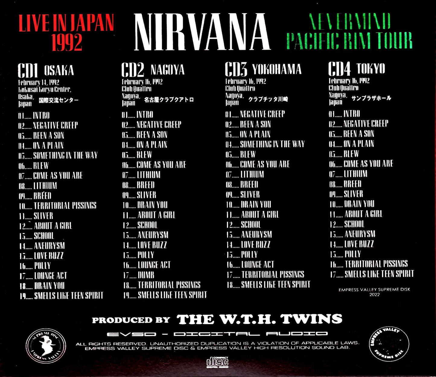 Nirvana / First and Last Japan Tour Complete Edition 1992 Japan Tour Collection Complete 1992