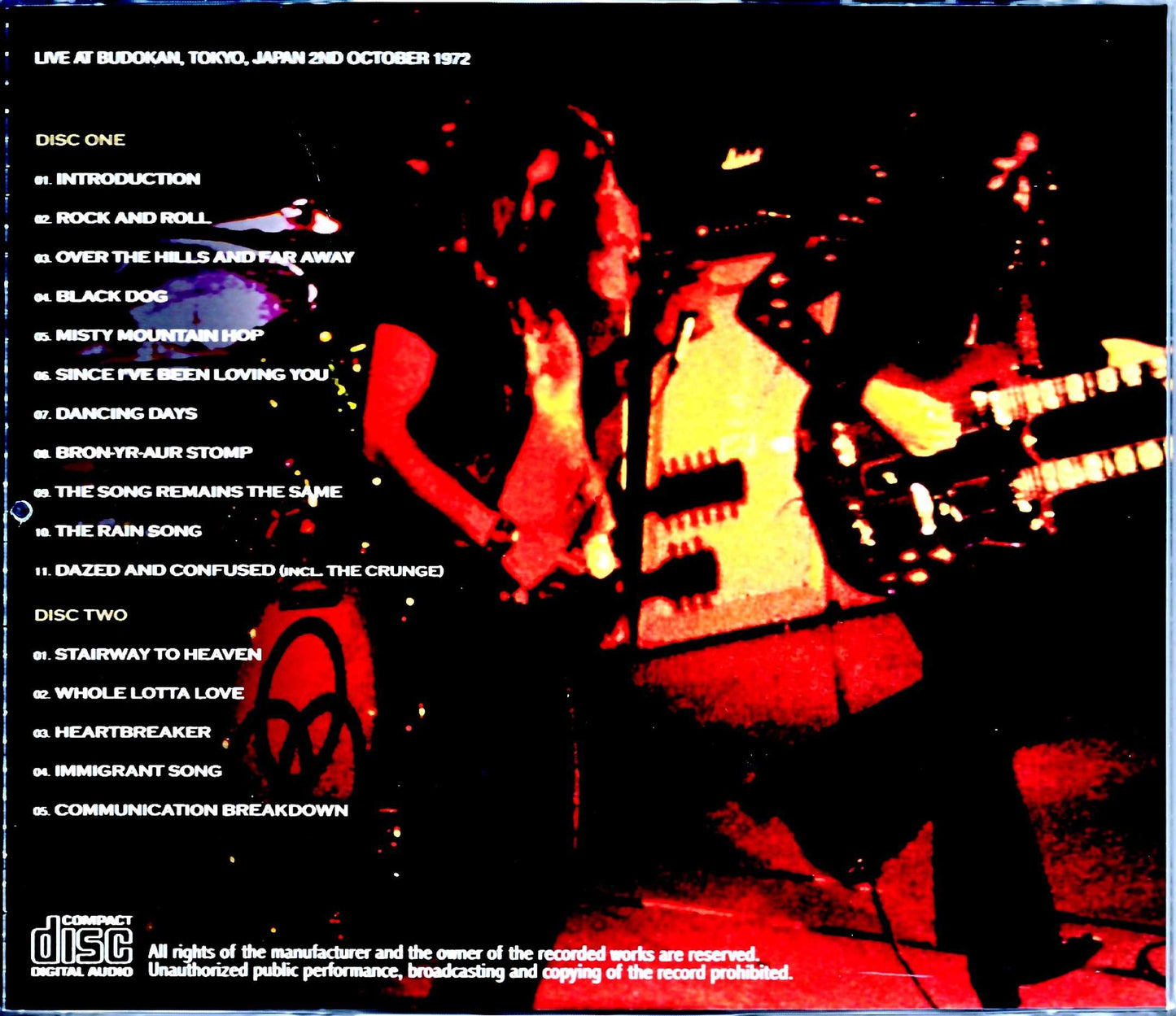 Led Zeppelin/Tokyo,Japan 10.2.1972 Upgrade
