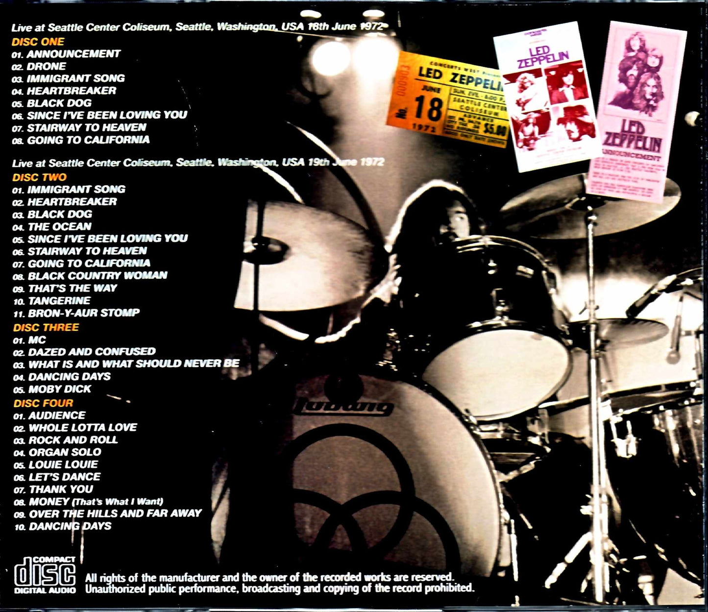 Led Zeppelin/WA,USA 1972 2Days Upgrade