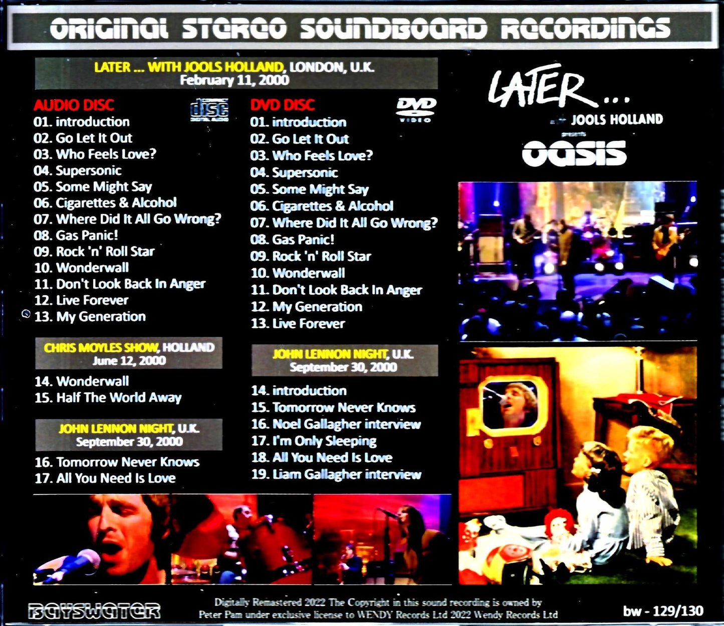 Oasis/London,UK 2000 & more S & V
