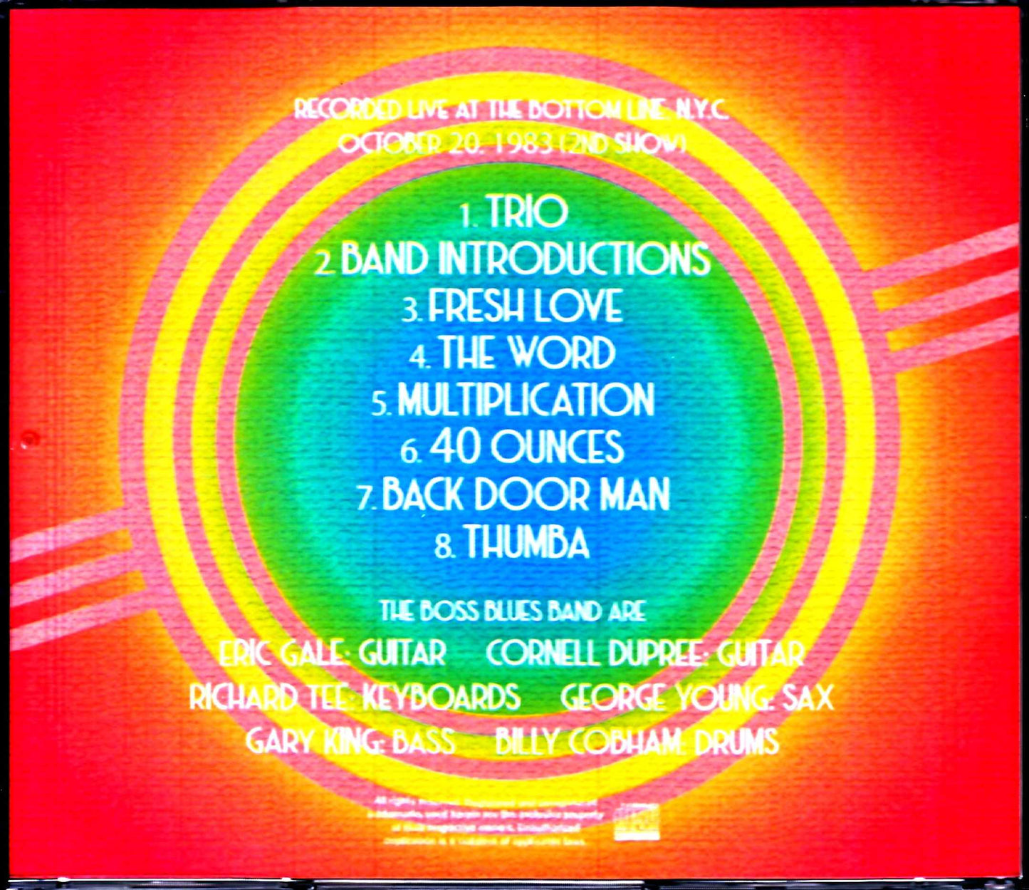 Boss Blues Band Eric Gale, Cornell Dupree, Richard Tee, Billy Cobham/NY, USA 1983 2nd Show Remaster Edition