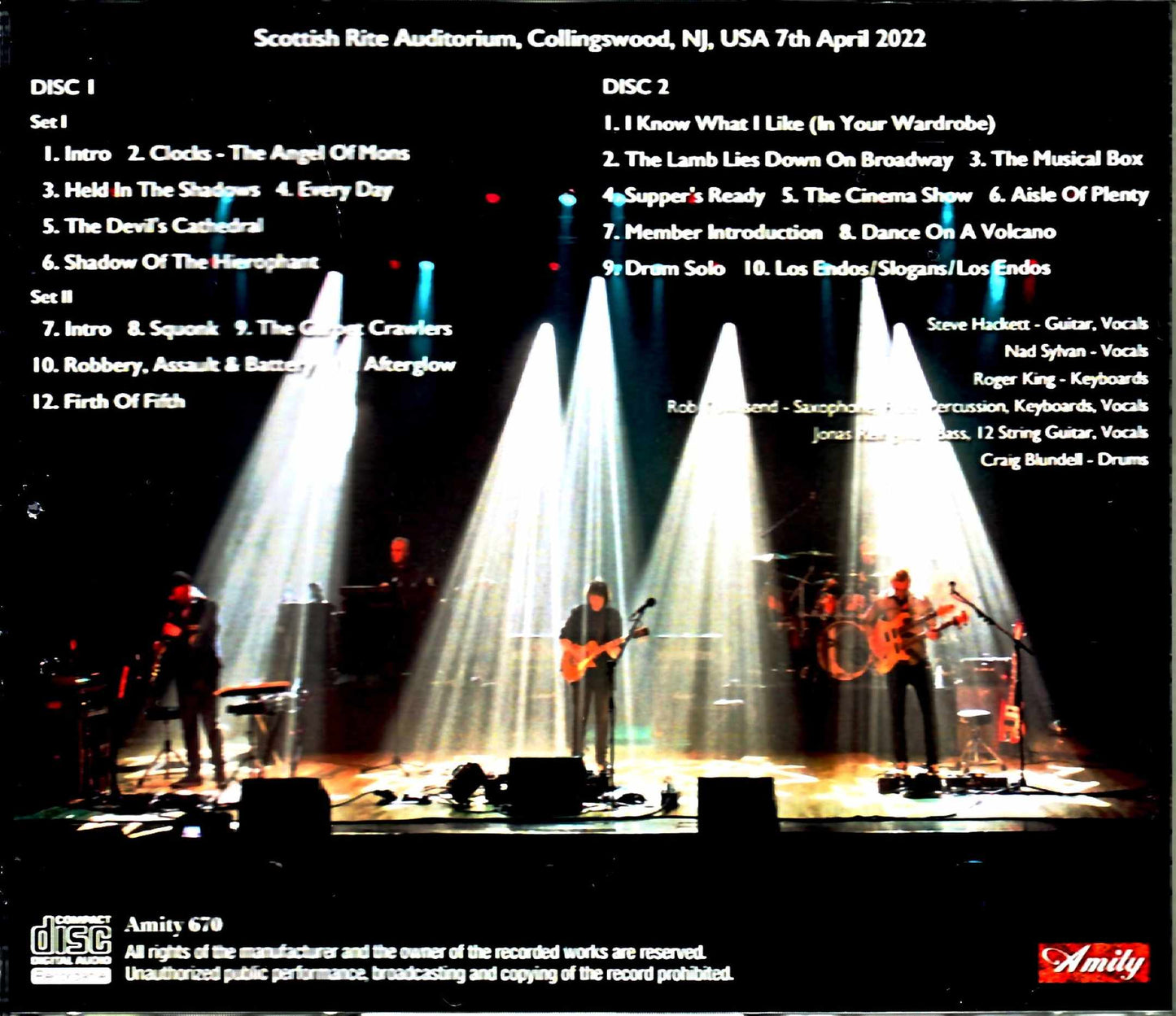 Steve Hackett/NJ,USA 2022 Complete