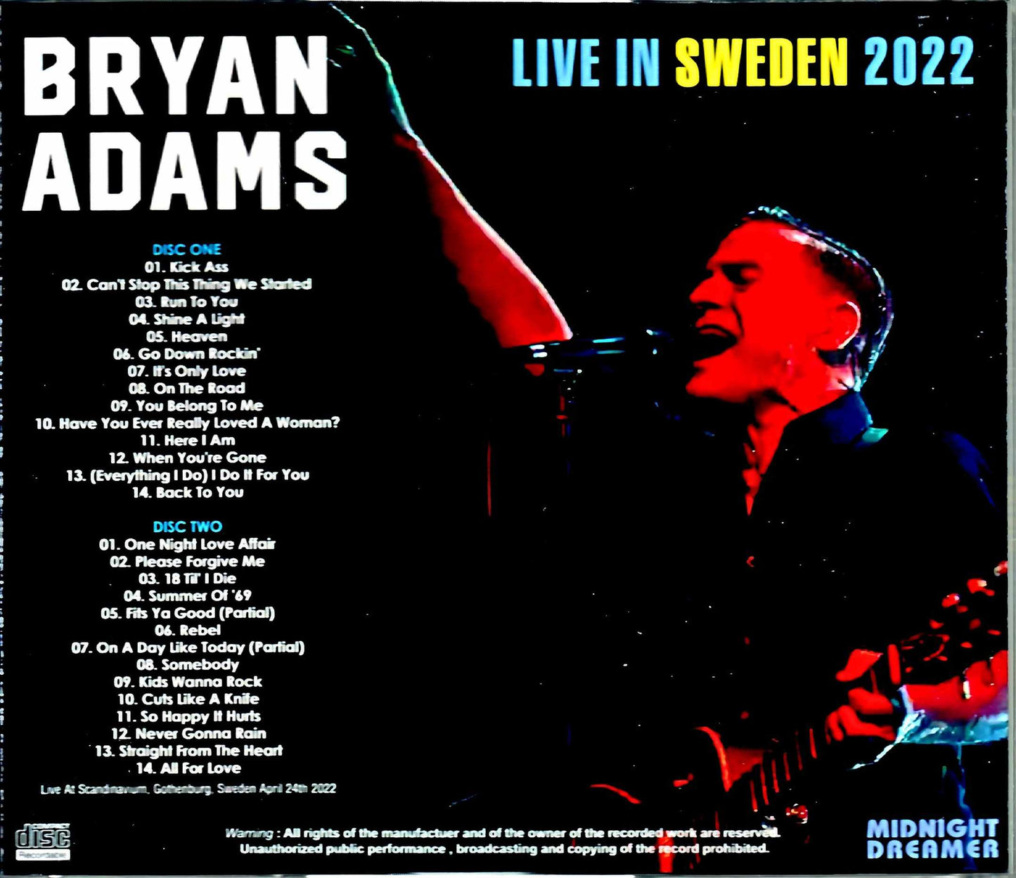Bryan Adams/Sweden 2022 Complete