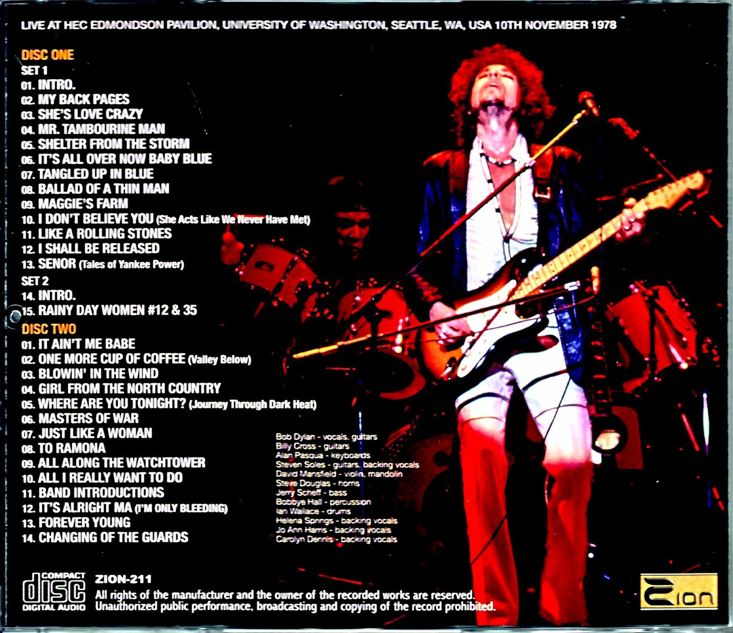 Bob Dylan/WA,USA 1978 Upgrade