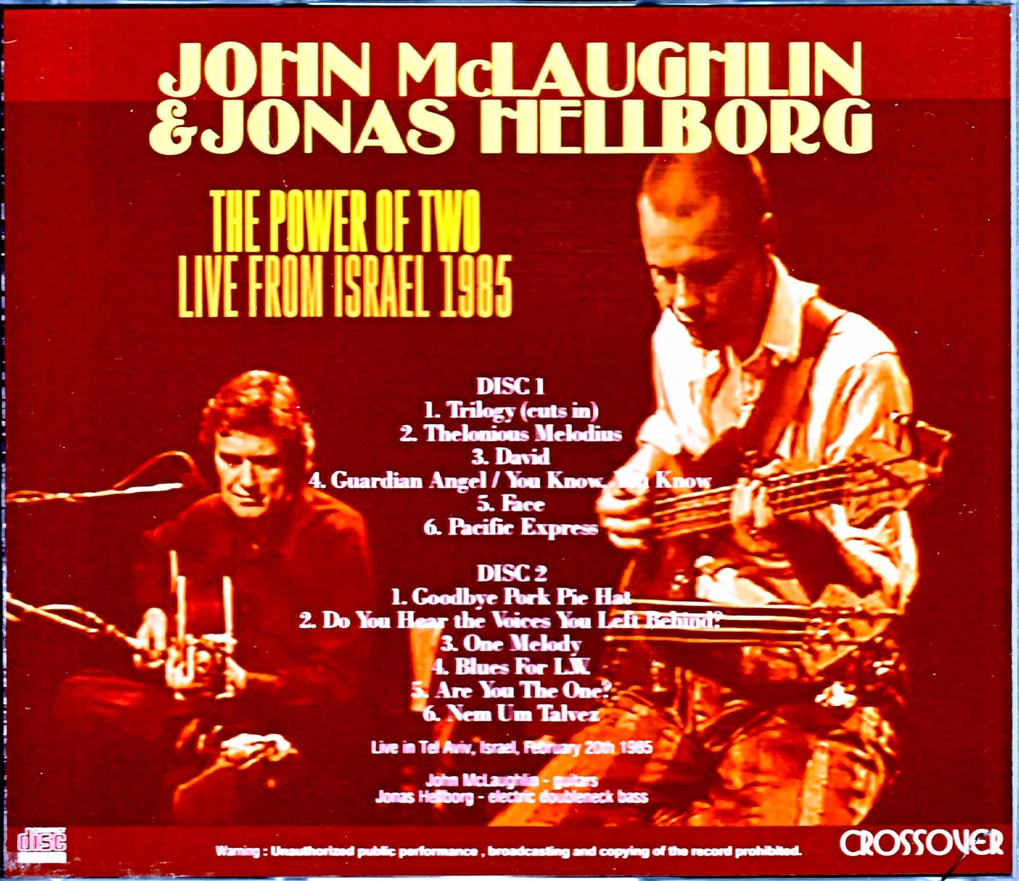 John McLaughlin Jonas Hellborg/Israel 1985
