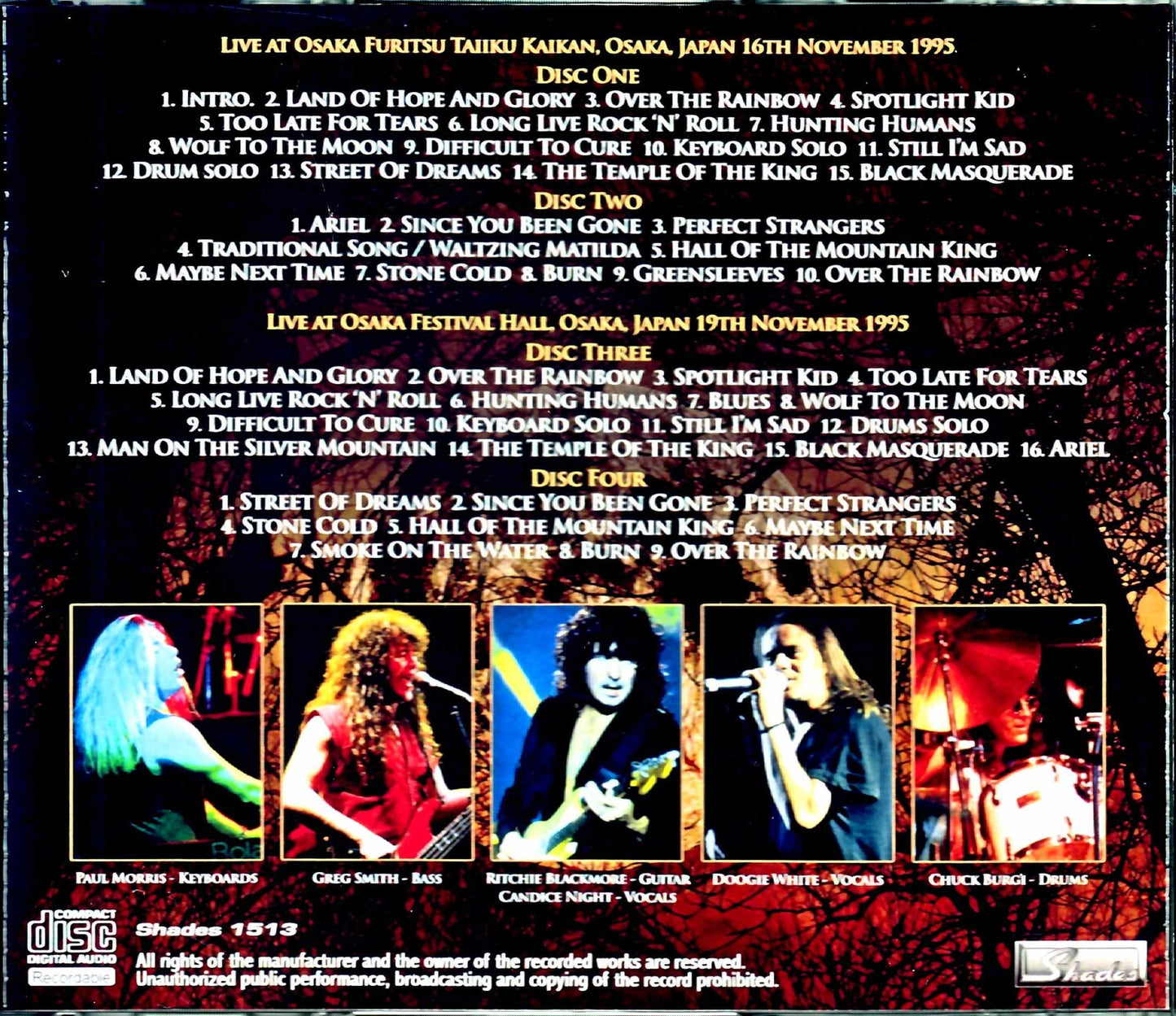 Ritchie Blackmore's Rainbow / Osaka 1995 2Days DAT Master