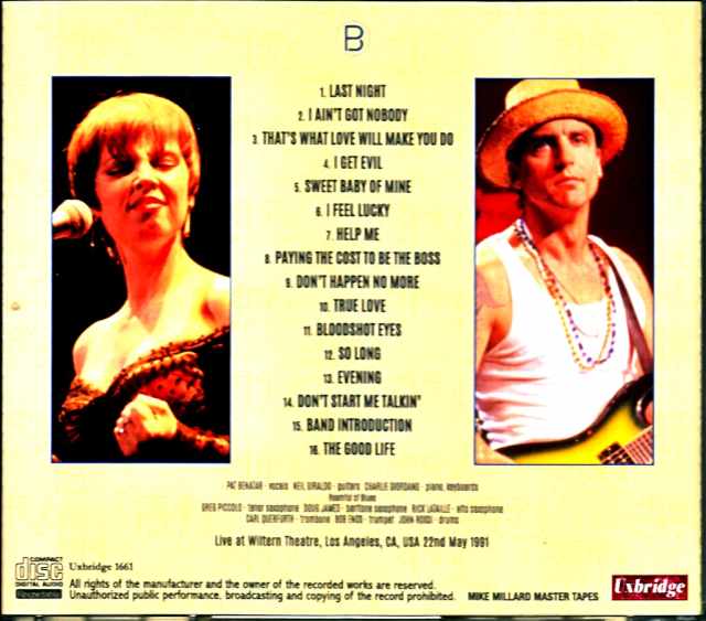 Pat Benatar/CA,USA 1991 Mike Millard Master Tape