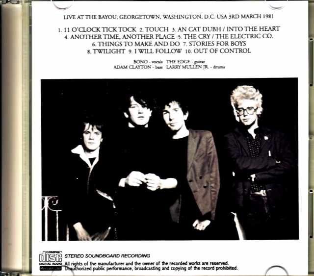U2/WA,USA 1981