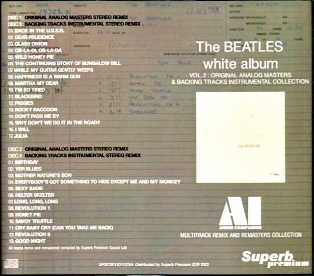 Beatles The Beatles/White Album White Album AI - Audio Compilation Multitrack Remix and Remasters Vol.2