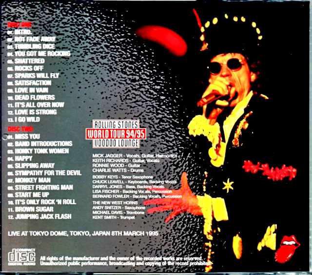 Rolling Stones / Tokyo, Japan 3.8.1995 DAT Master