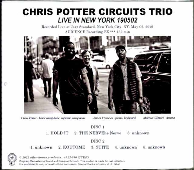 Chris Potter Circuis Trio Chris Potter/NY,USA 2019 Complete