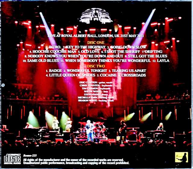 Eric Clapton Eric Clapton/London,UK 5.21.2011 DAT Master