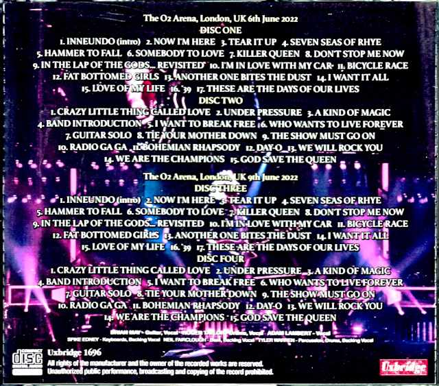 Queen Adam Lambert / London, UK 2022 2Days Complete
