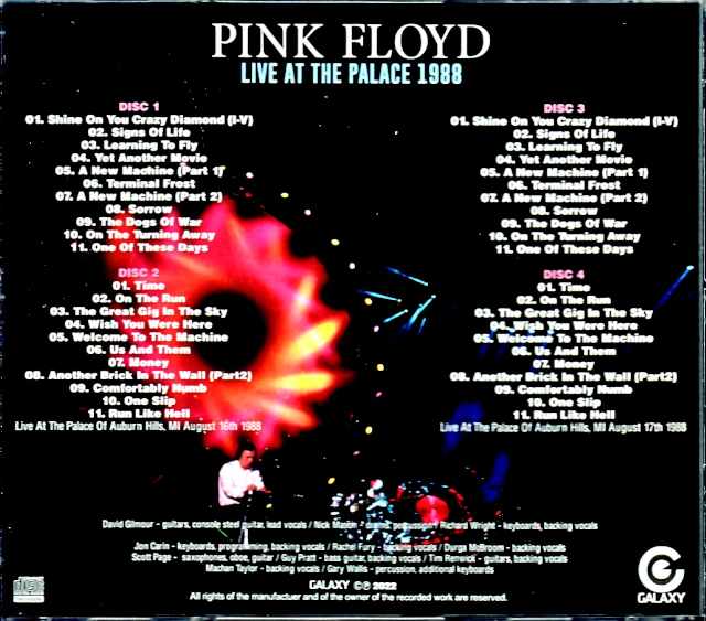Pink Floyd Pink Floyd/MI,USA 1988 2Days Complete